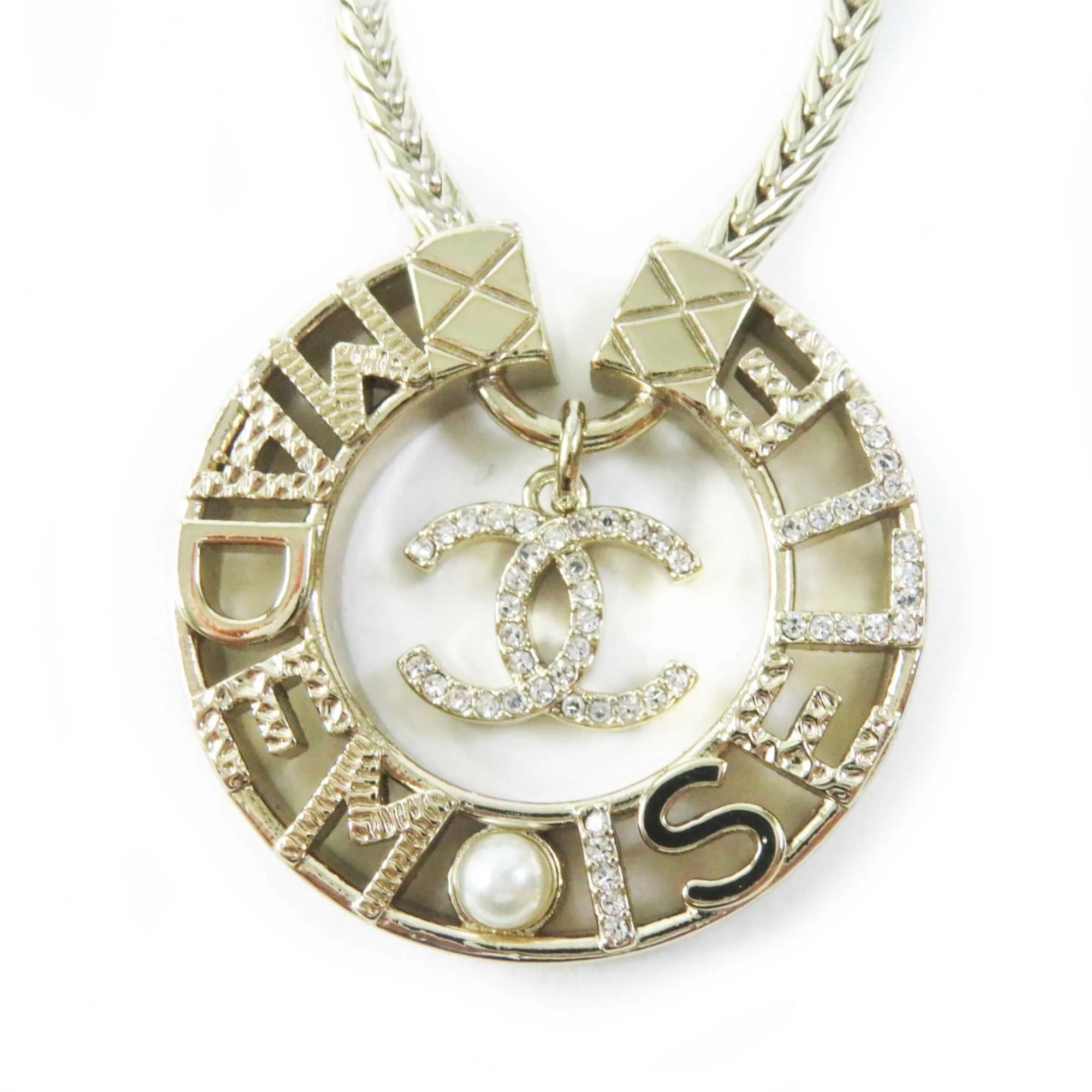 CC Logo Pendant Necklace Metal