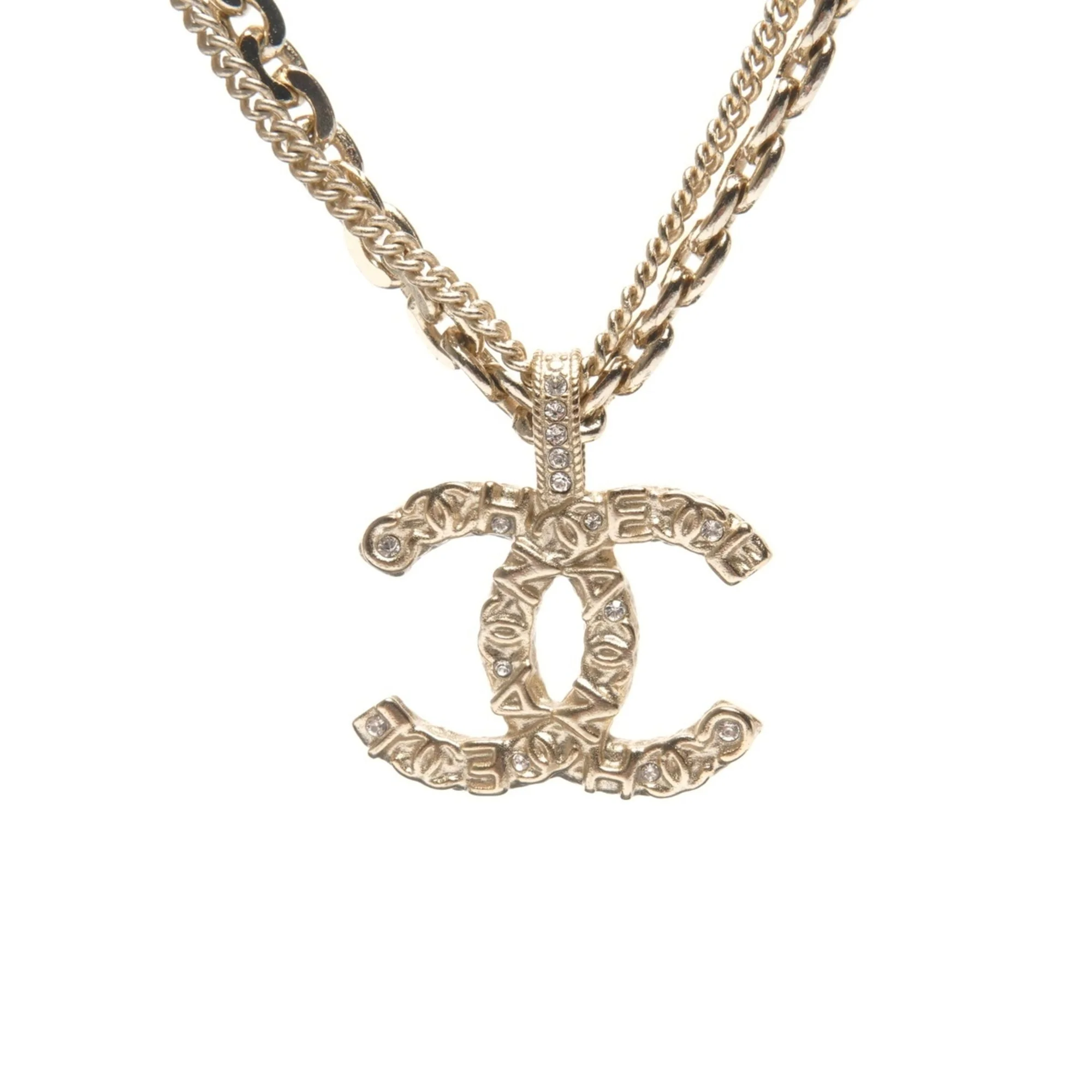 CC Logo Pendant Necklace Metal