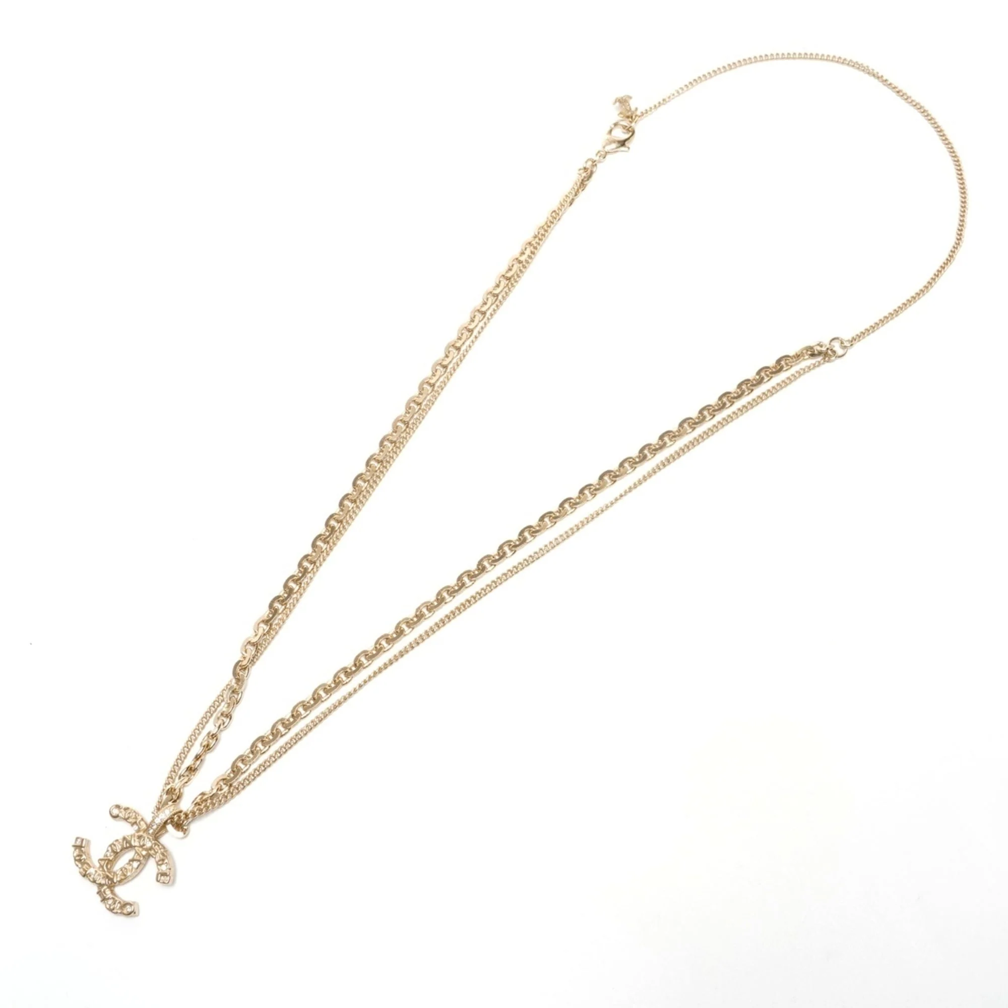 CC Logo Pendant Necklace Metal - Image 2
