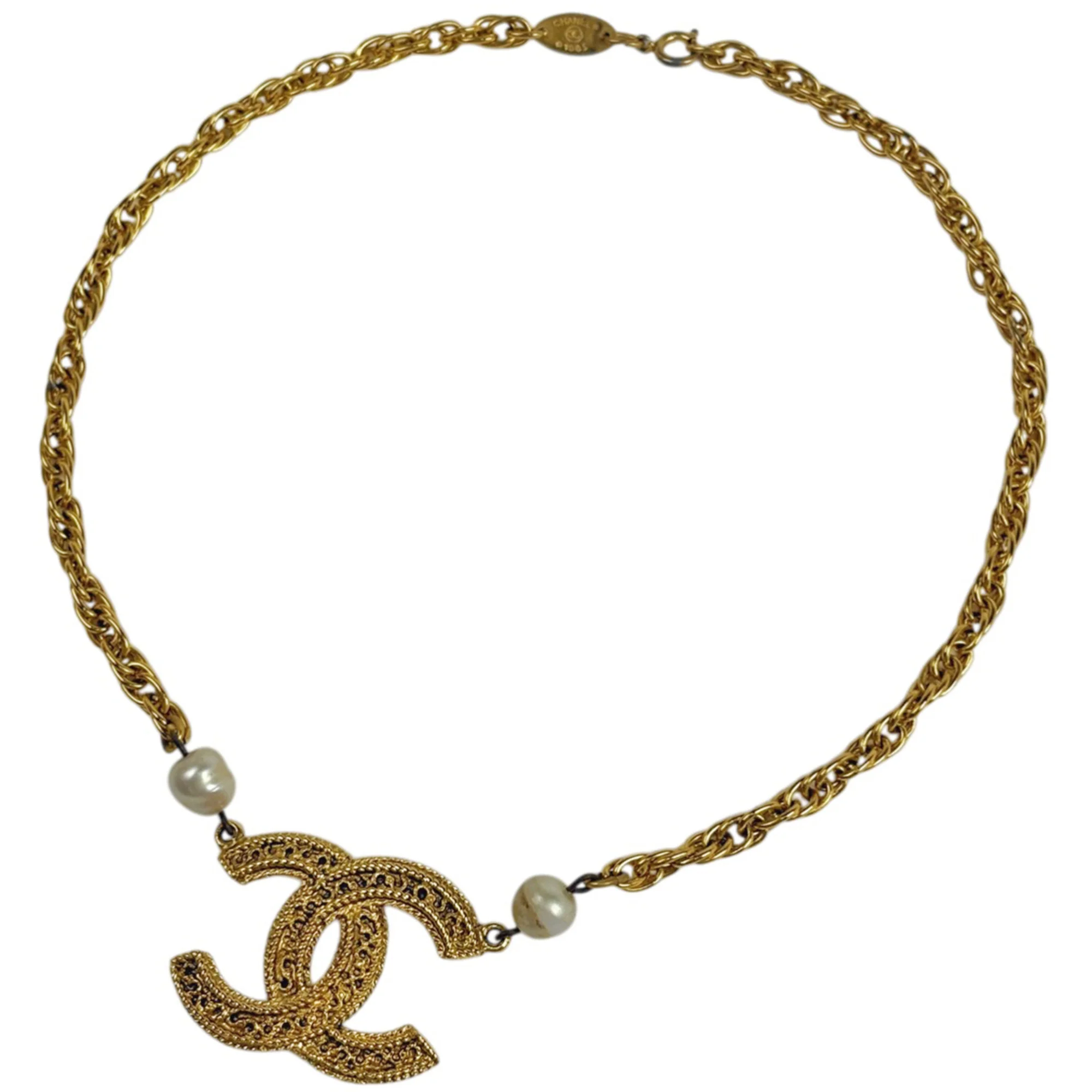 CC Logo Pendant Necklace Metal