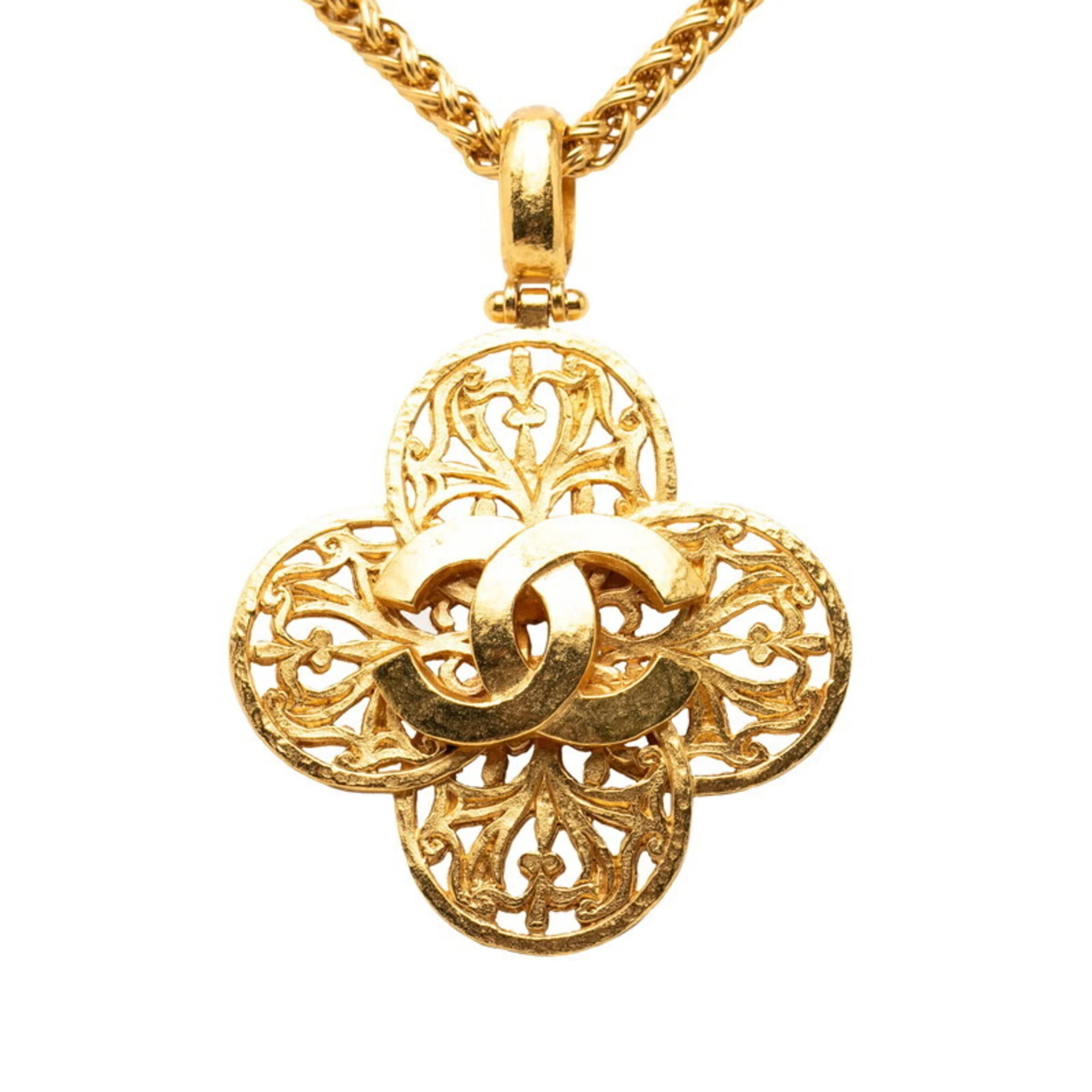 CC Logo Pendant Necklace Metal