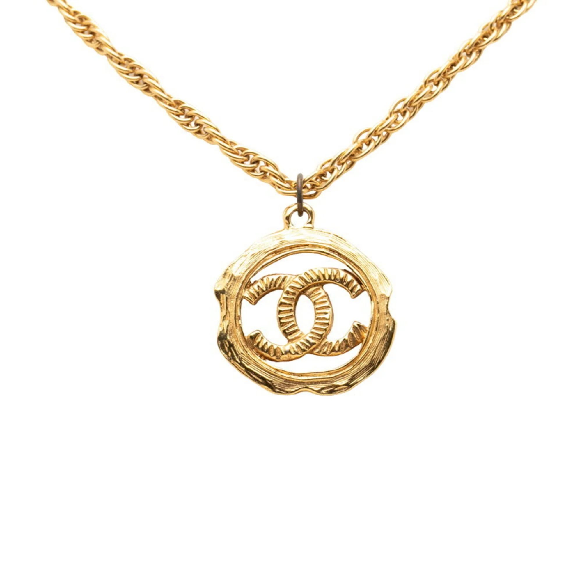 CC Logo Pendant Necklace Metal