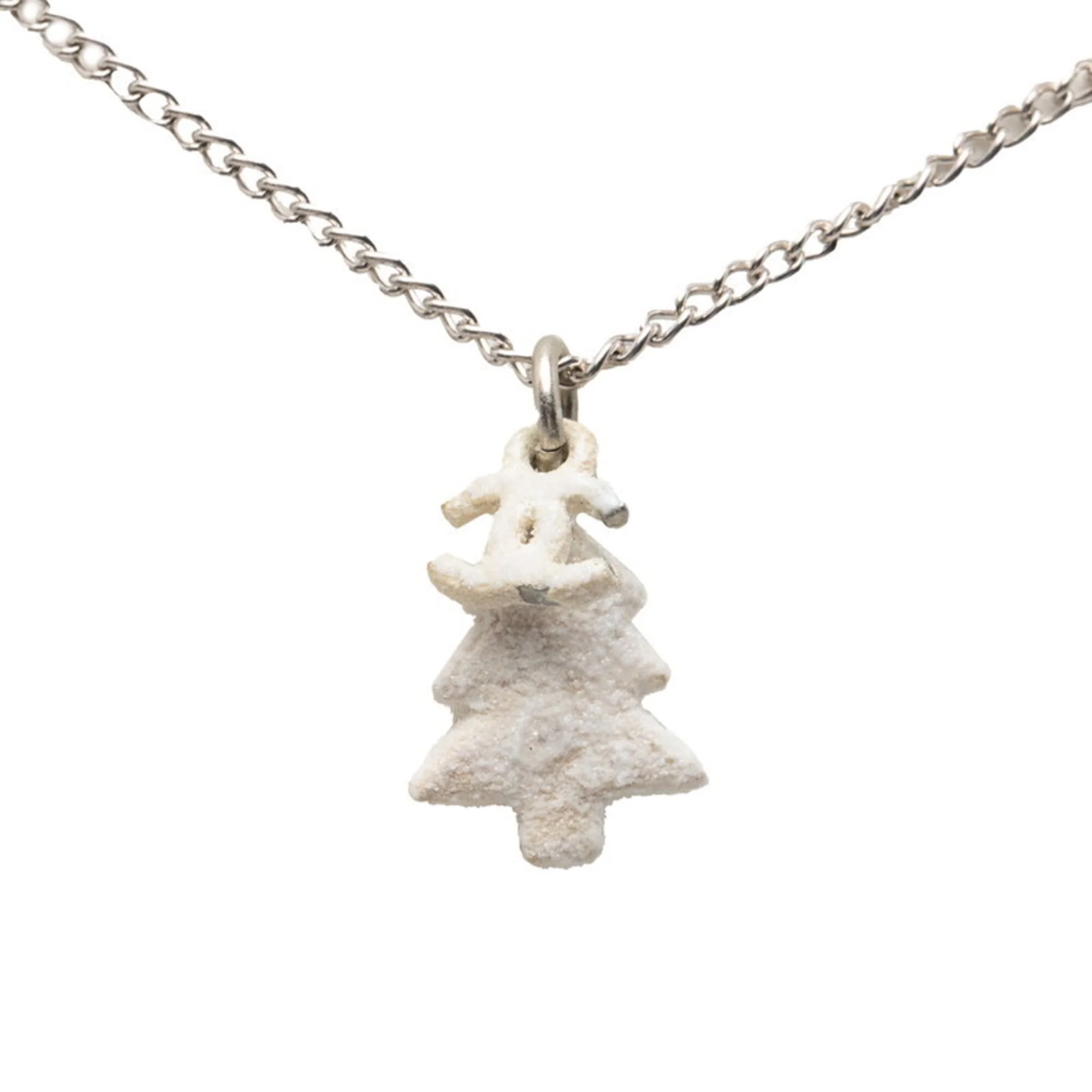 CC Logo Pendant Necklace Silver-Tone Metal