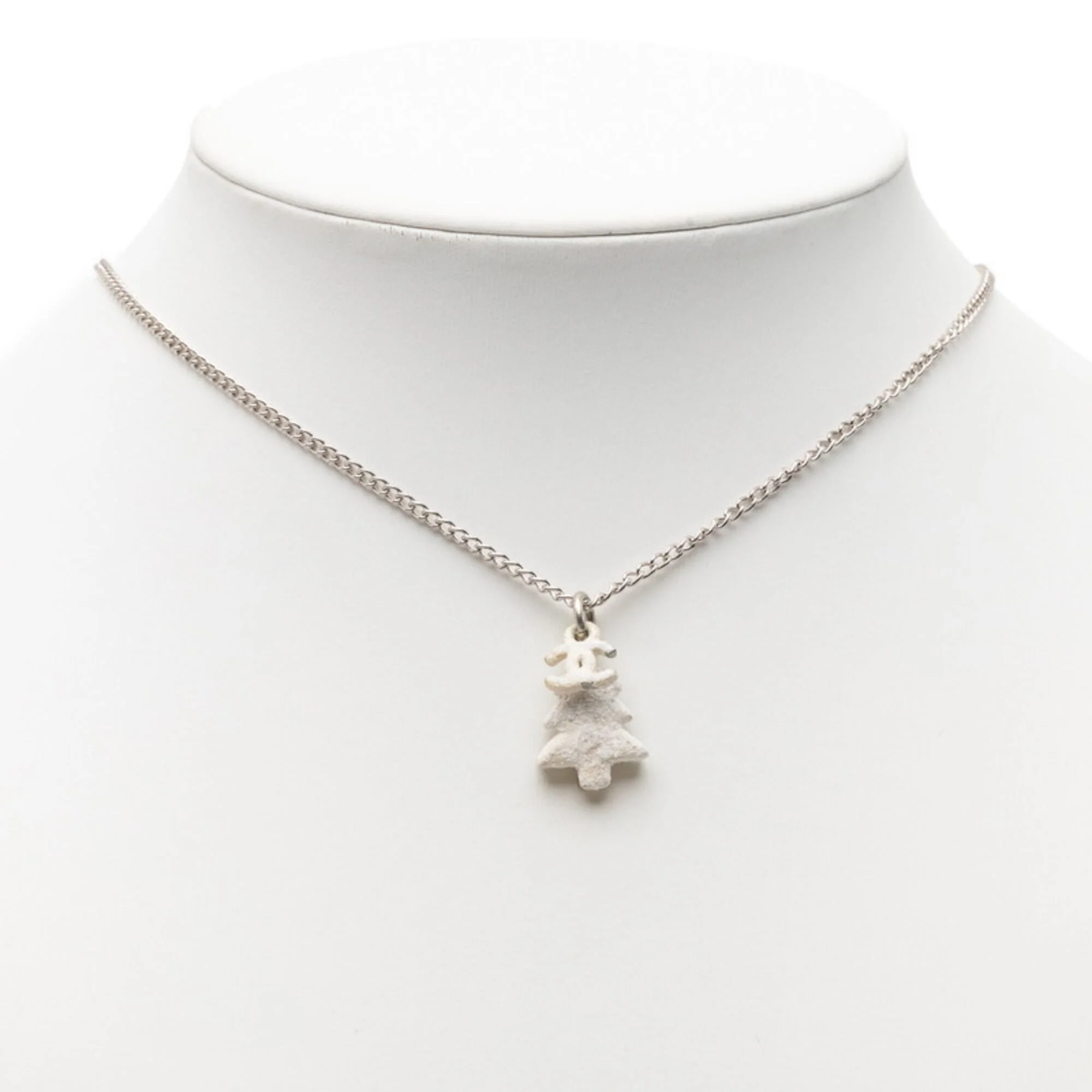 CC Logo Pendant Necklace Silver-Tone Metal - Image 5