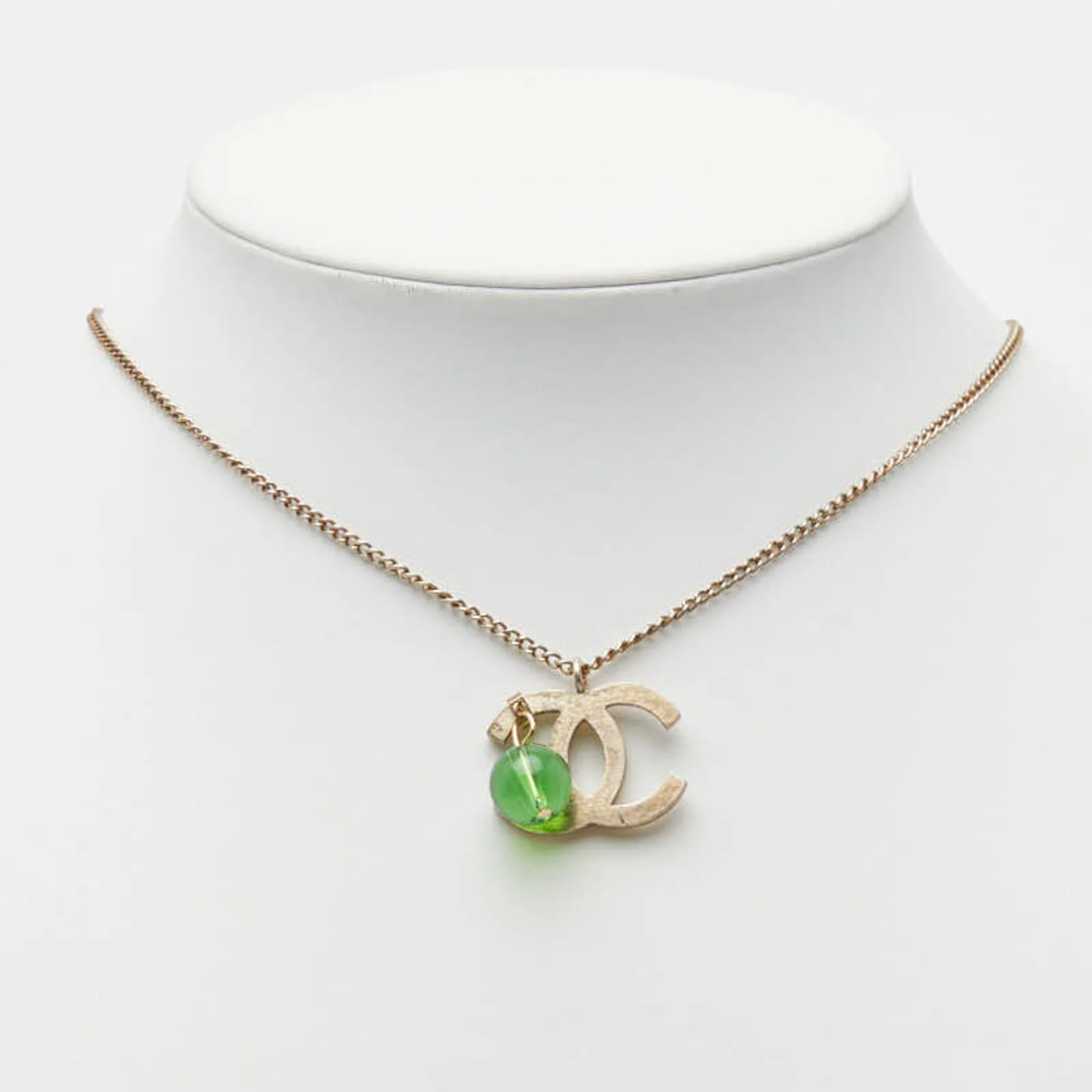 CC Logo Pendant Necklace Silver-Tone Metal - Image 7