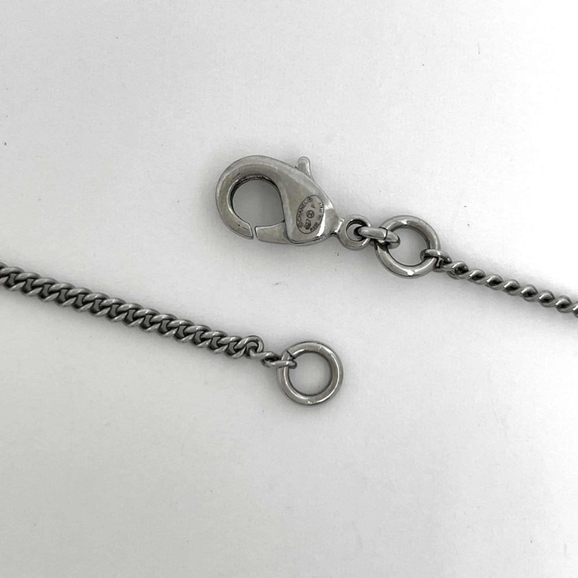 CC Logo Pendant Necklace Silver-Tone Metal - Image 3