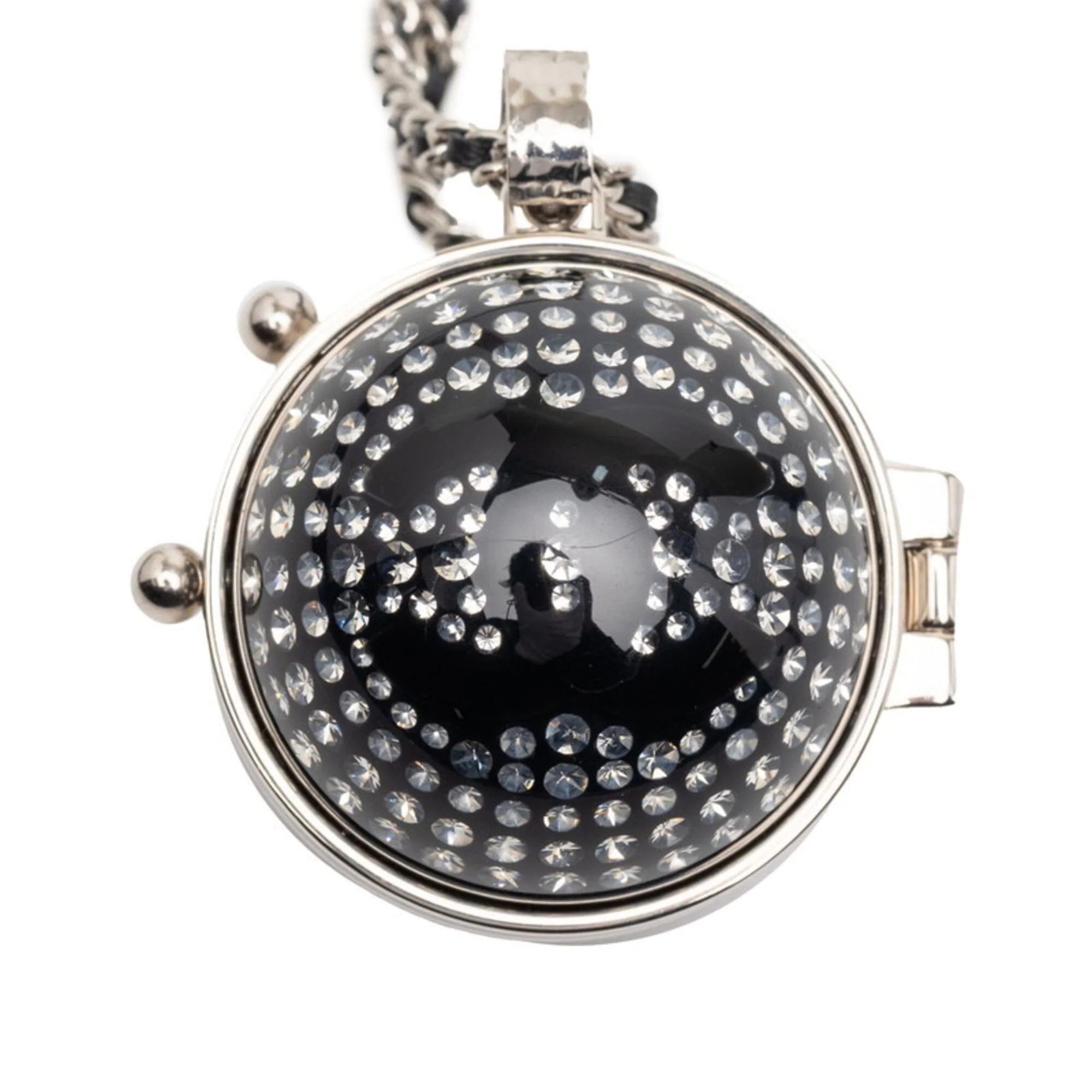 CC Logo Pendant Necklace Silver-Tone Metal - Image 2