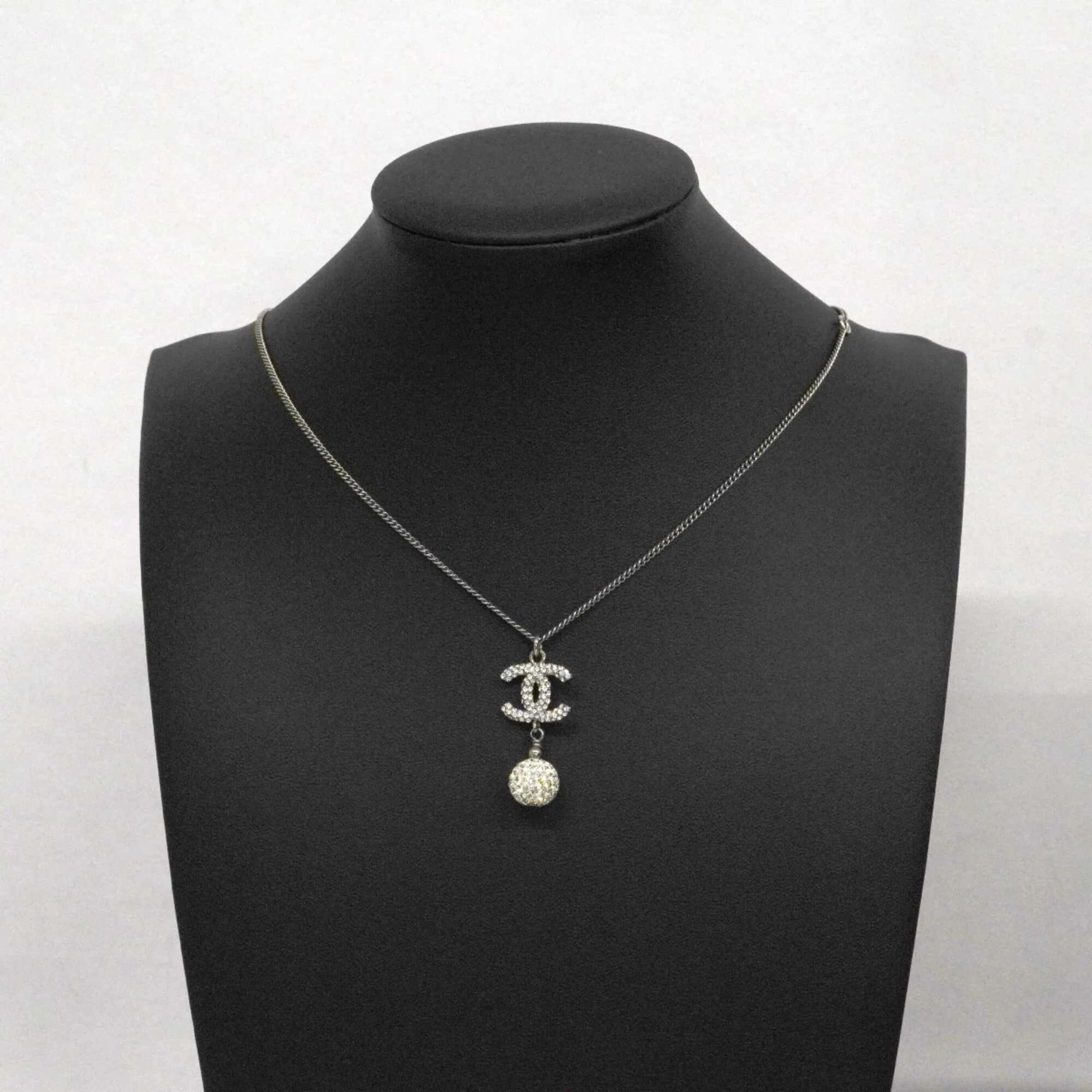 CC Logo Pendant Necklace Silver-Tone Metal - Image 6