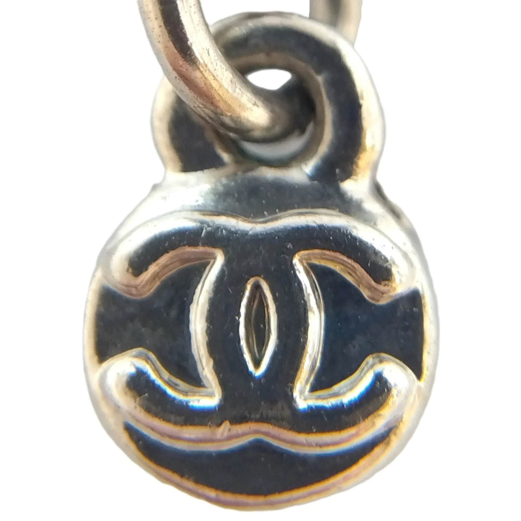 CC Logo Pendant Necklace Silver-Tone Metal - Image 6