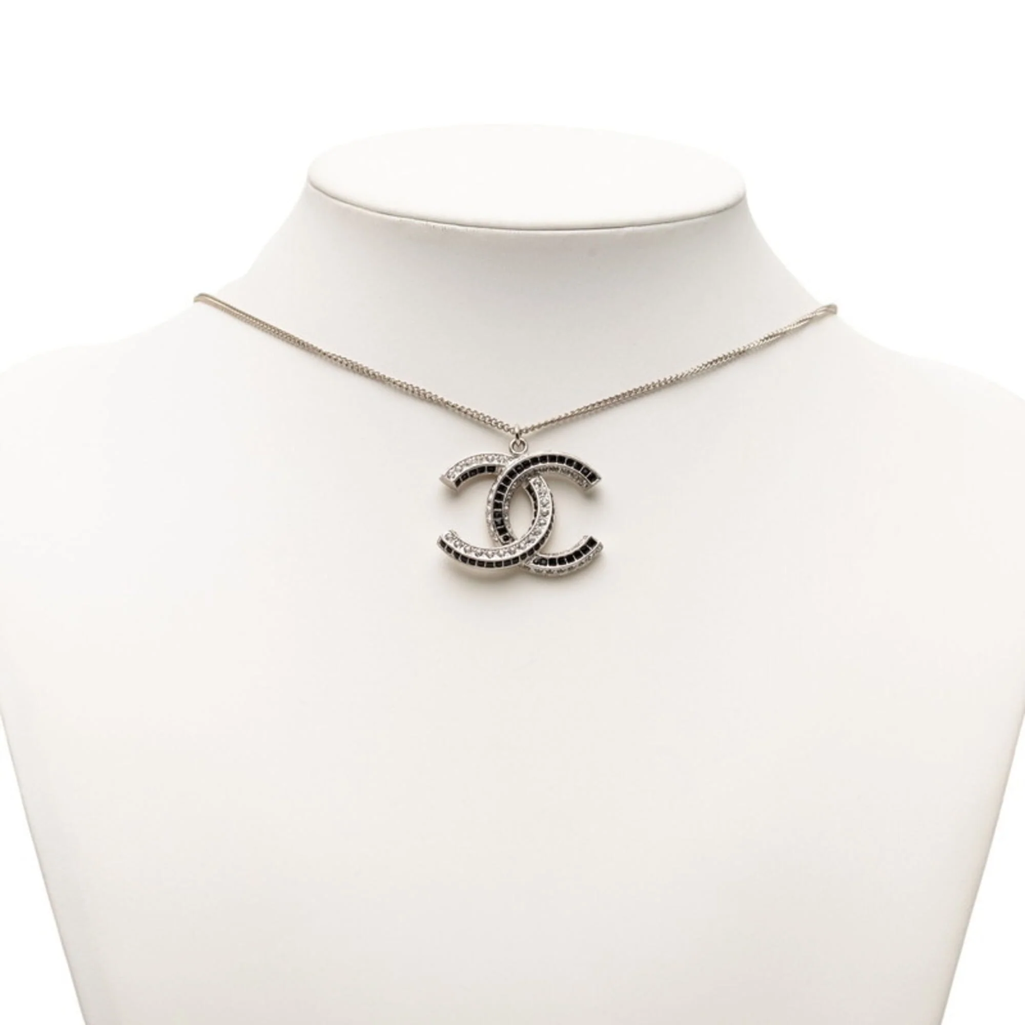 CC Logo Pendant Necklace Silver-Tone Metal - Image 7