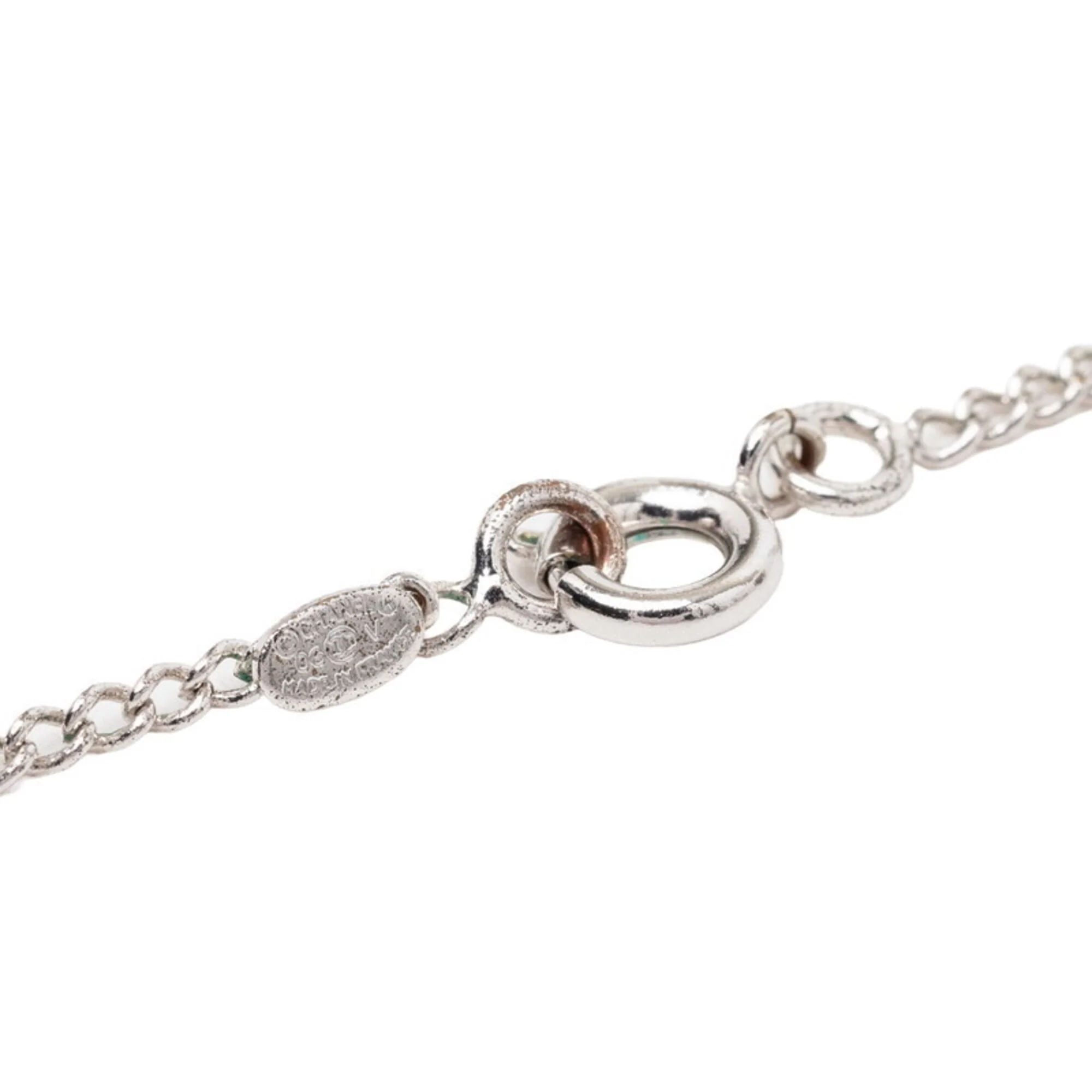CC Logo Pendant Necklace Silver-Tone Metal - Image 4