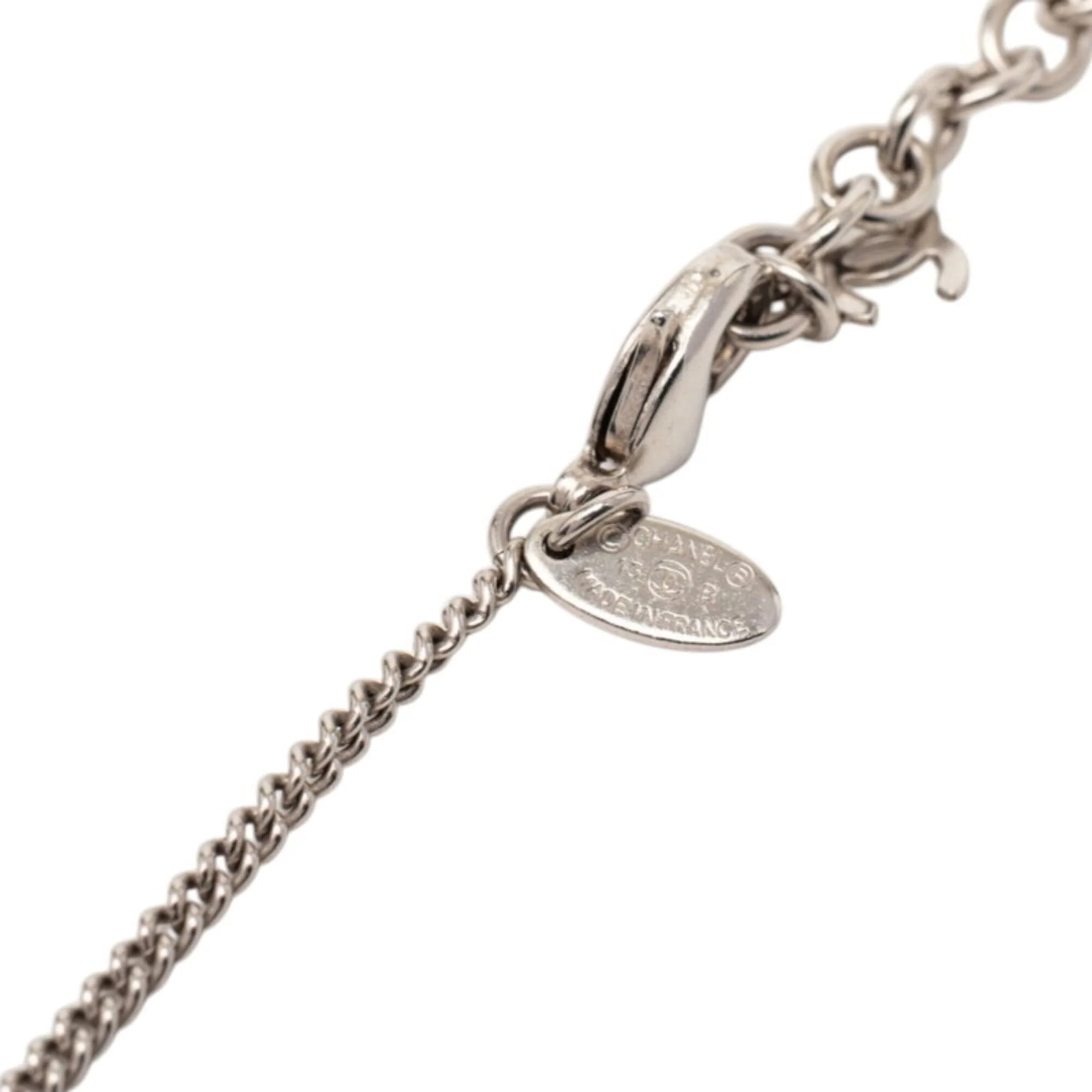CC Logo Pendant Necklace Silver-Tone Metal - Image 4