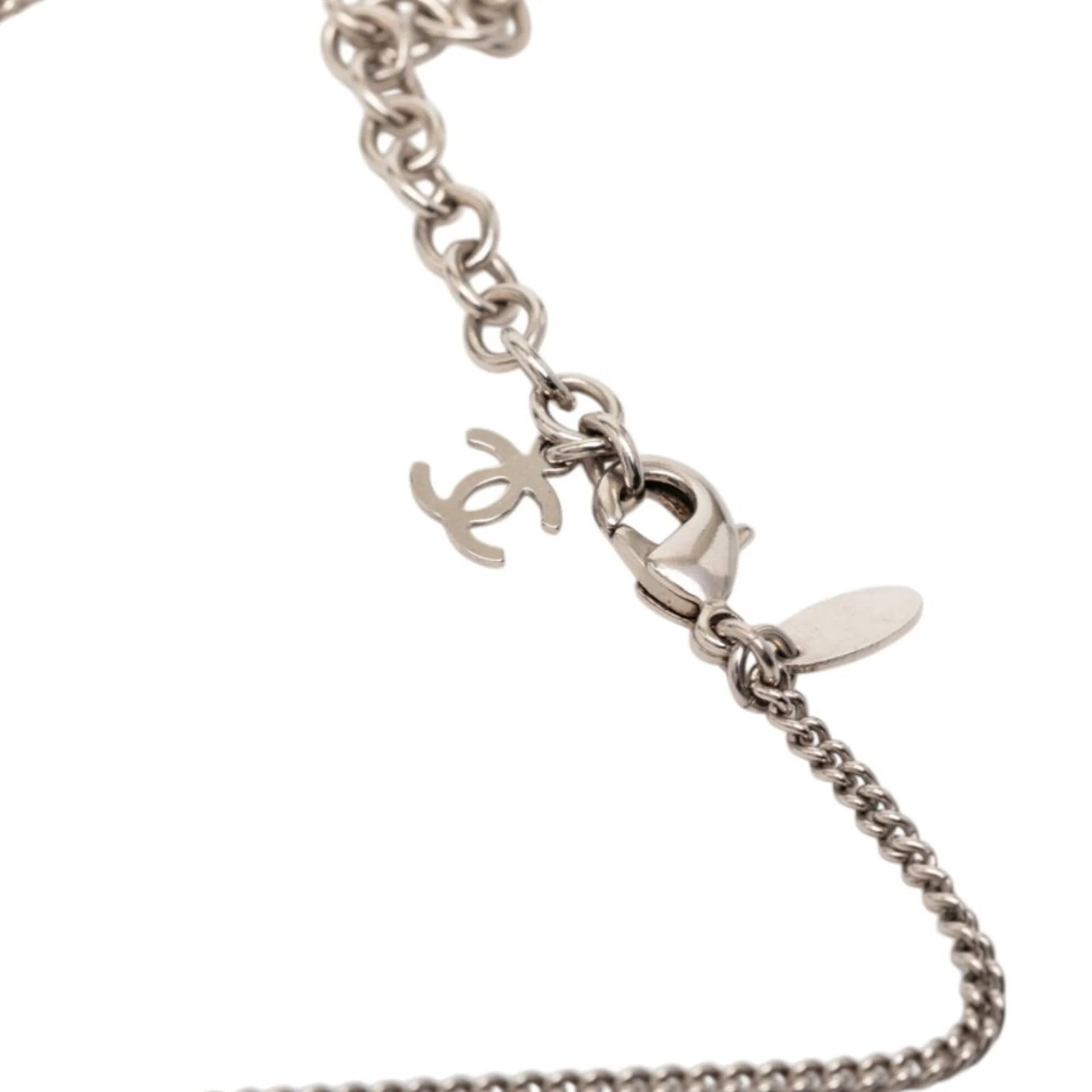 CC Logo Pendant Necklace Silver-Tone Metal - Image 5