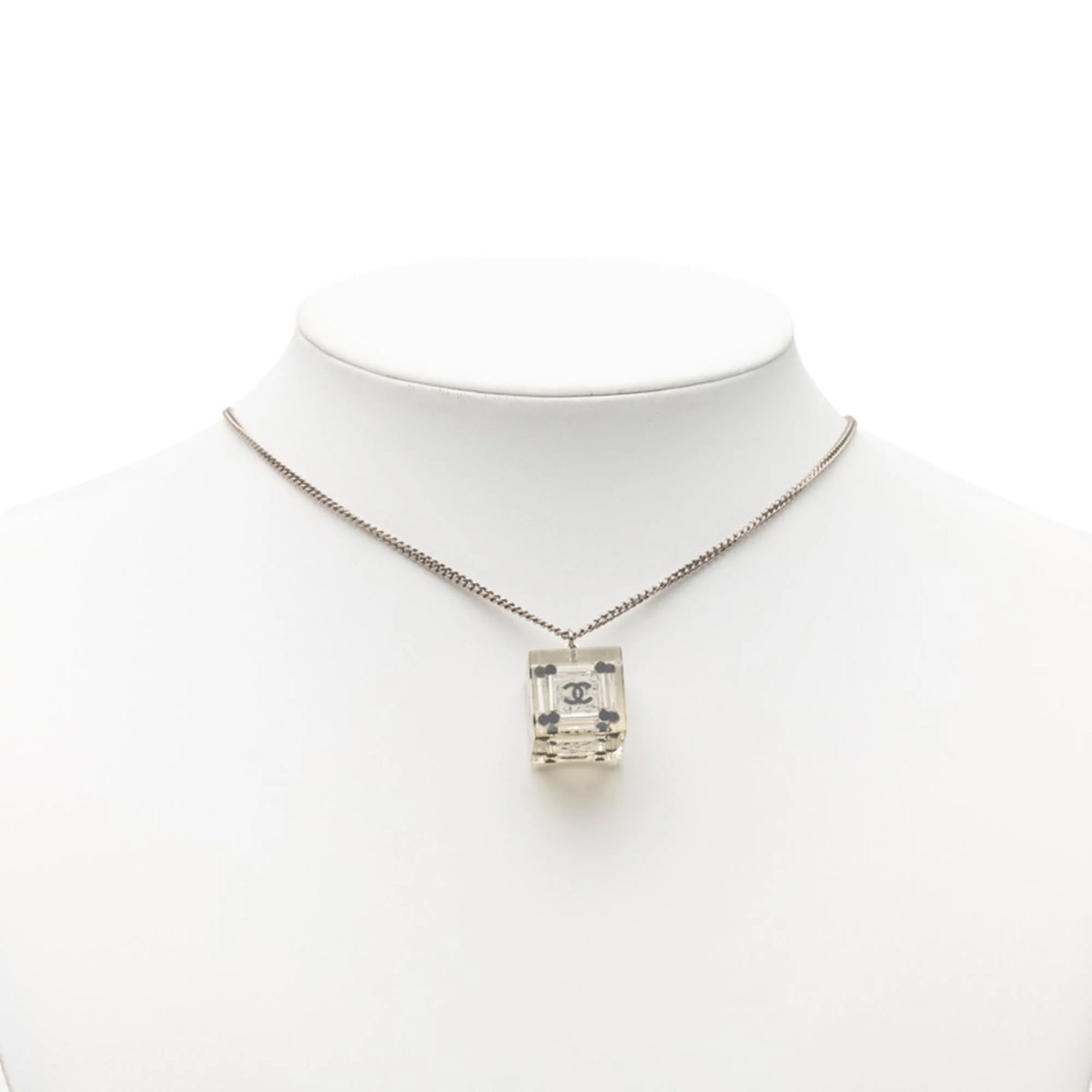 CC Logo Pendant Necklace Silver-Tone Metal - Image 6
