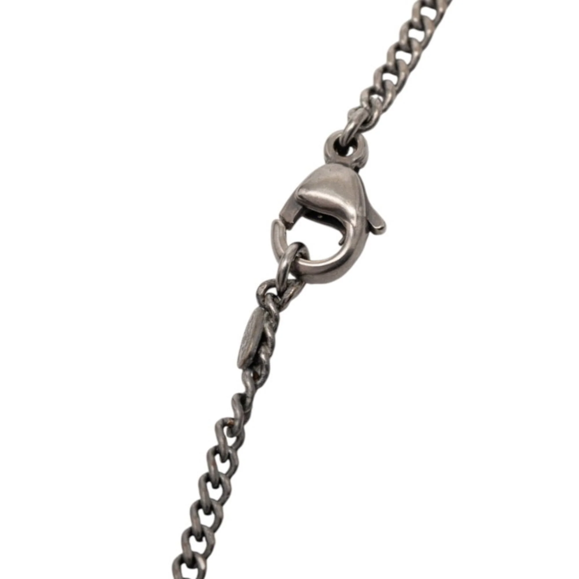 CC Logo Pendant Necklace Silver-Tone Metal - Image 4