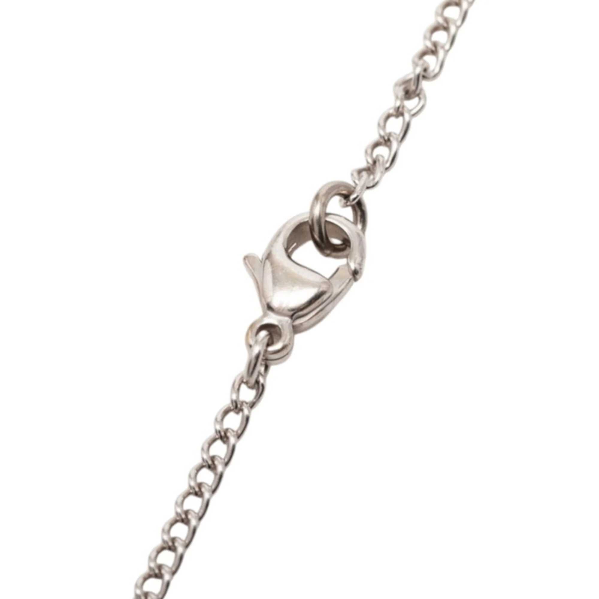 CC Logo Pendant Necklace Silver-Tone Metal - Image 4