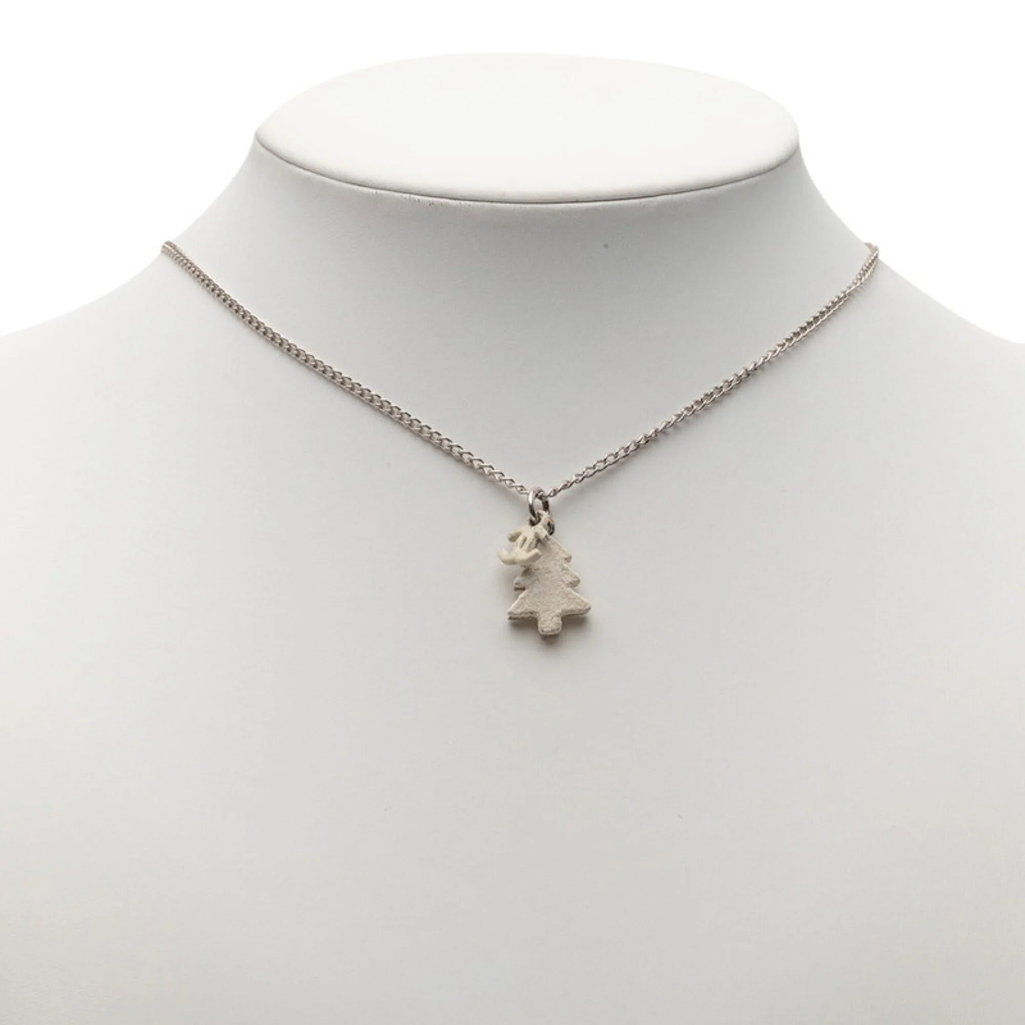 CC Logo Pendant Necklace Silver-Tone Metal - Image 5