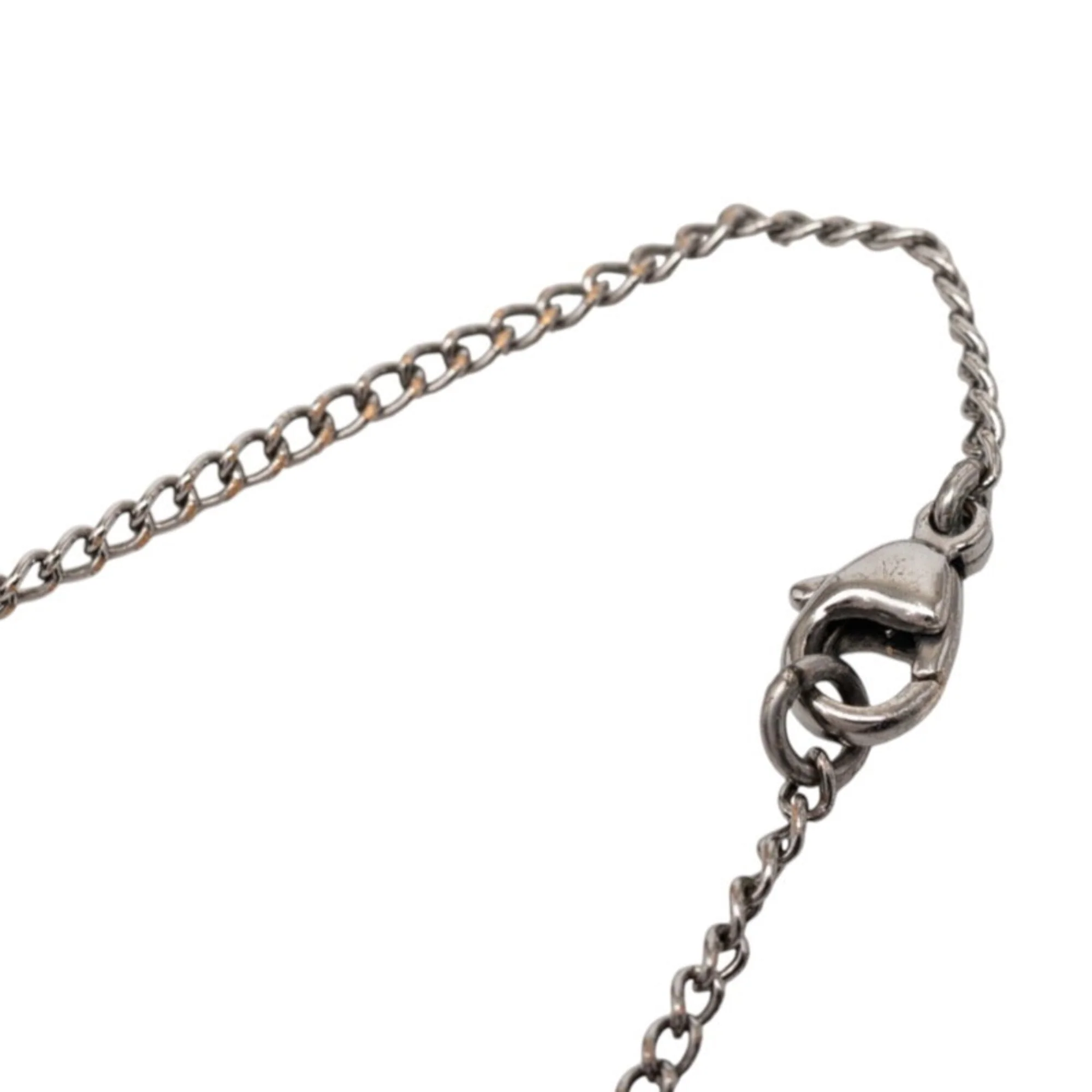 CC Logo Pendant Necklace Silver-Tone Metal - Image 4