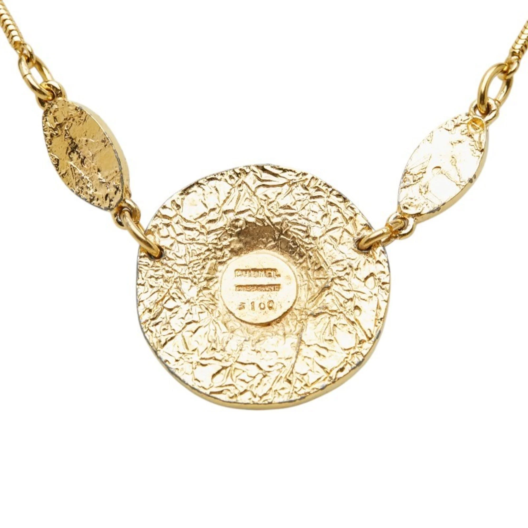CC Logo Round Pendant Necklace Metal - Image 3