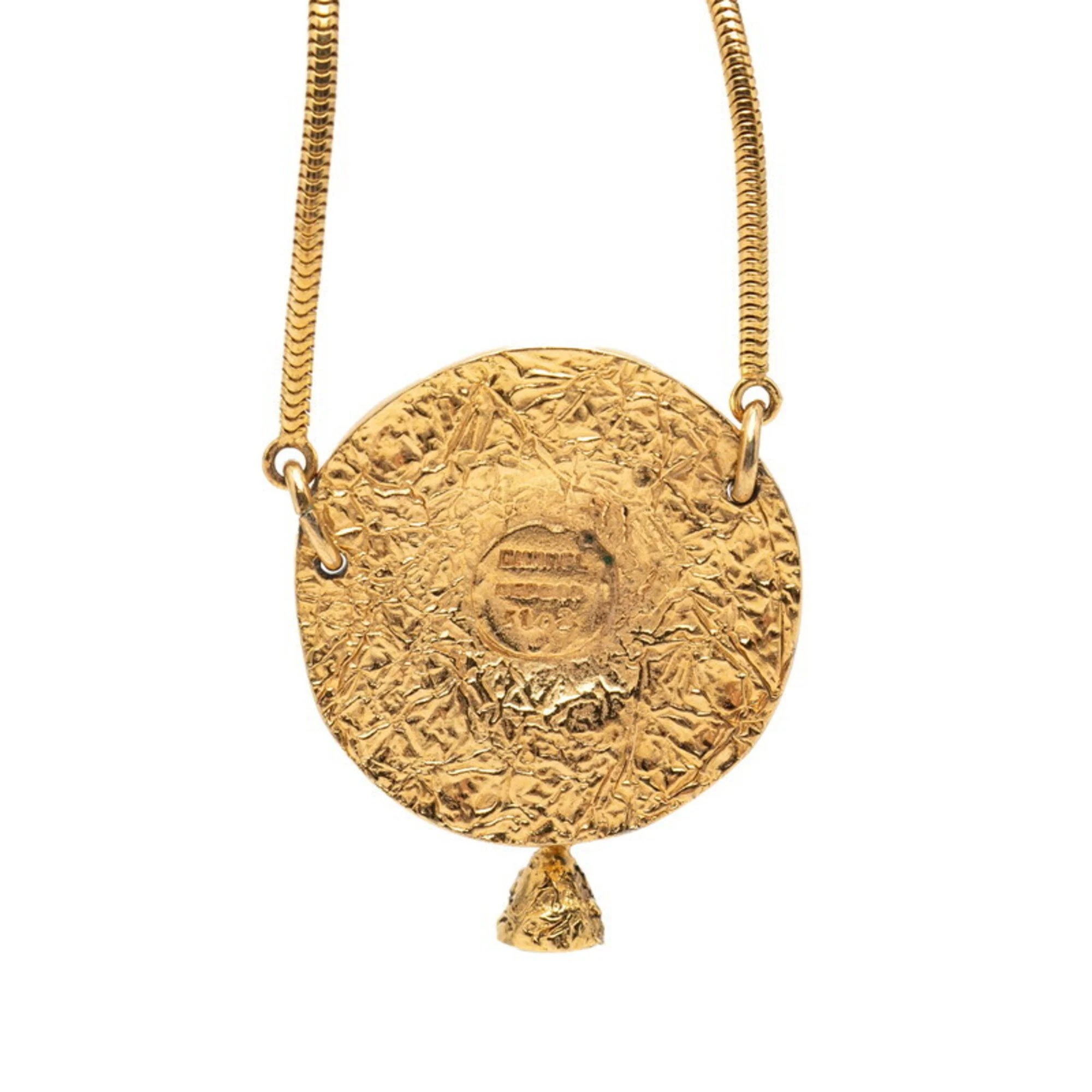 CC Logo Round Pendant Necklace Metal - Image 2
