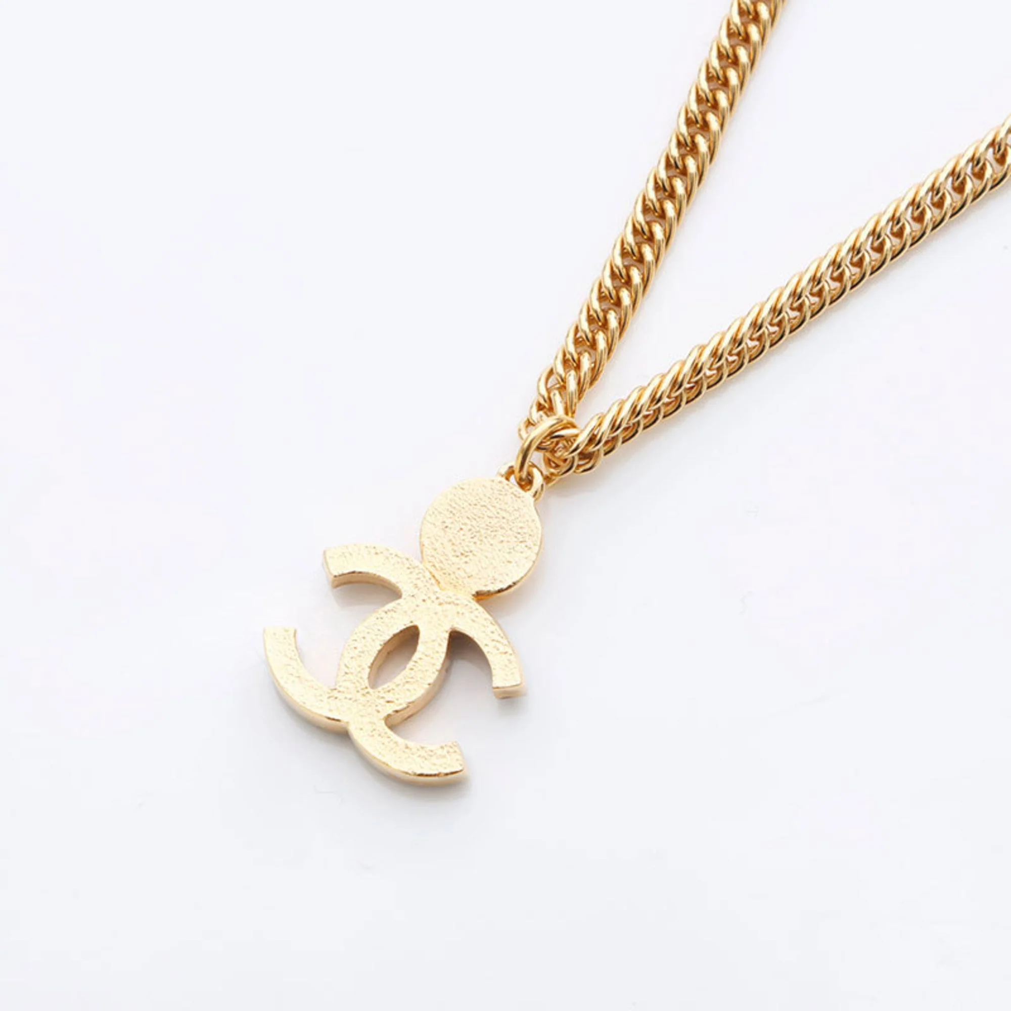 CC Logo Star Pendant Necklace Gold-Tone Metal - Image 7