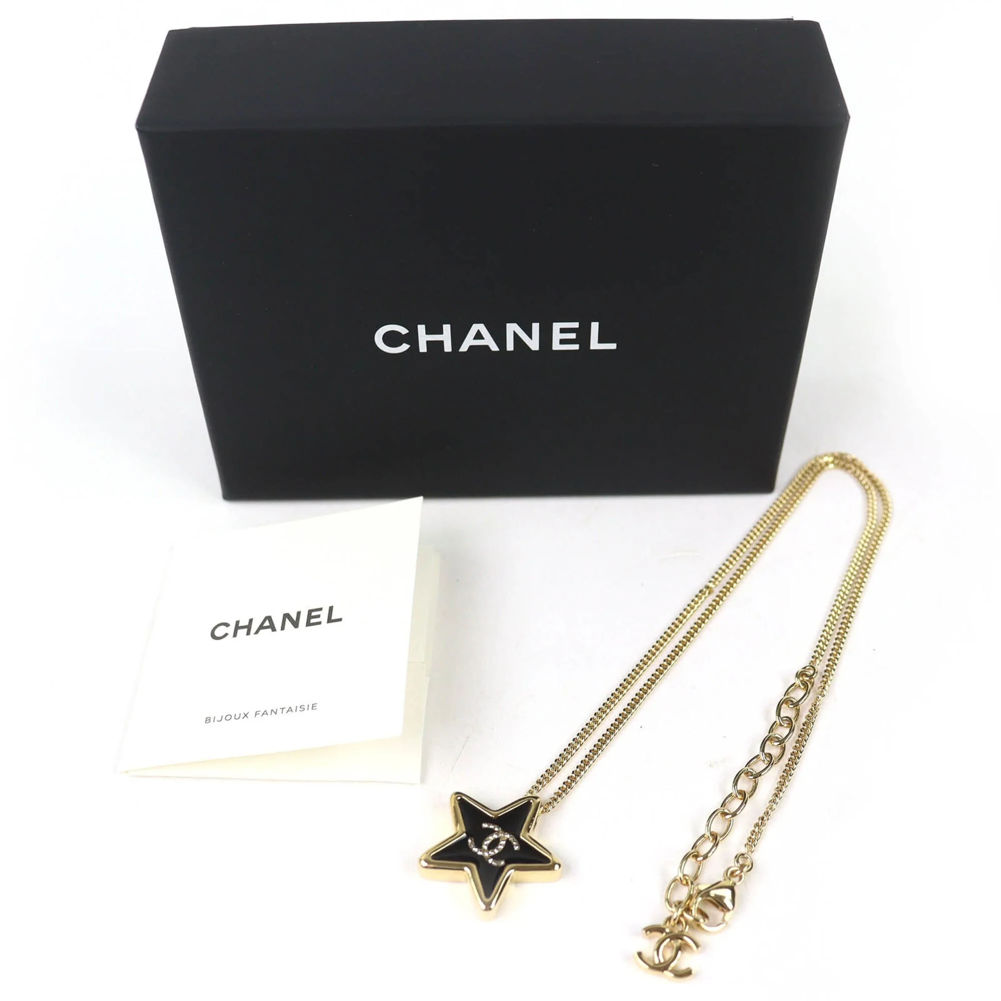 CC Logo Star Pendant Necklace Gold-Tone Metal - Image 2