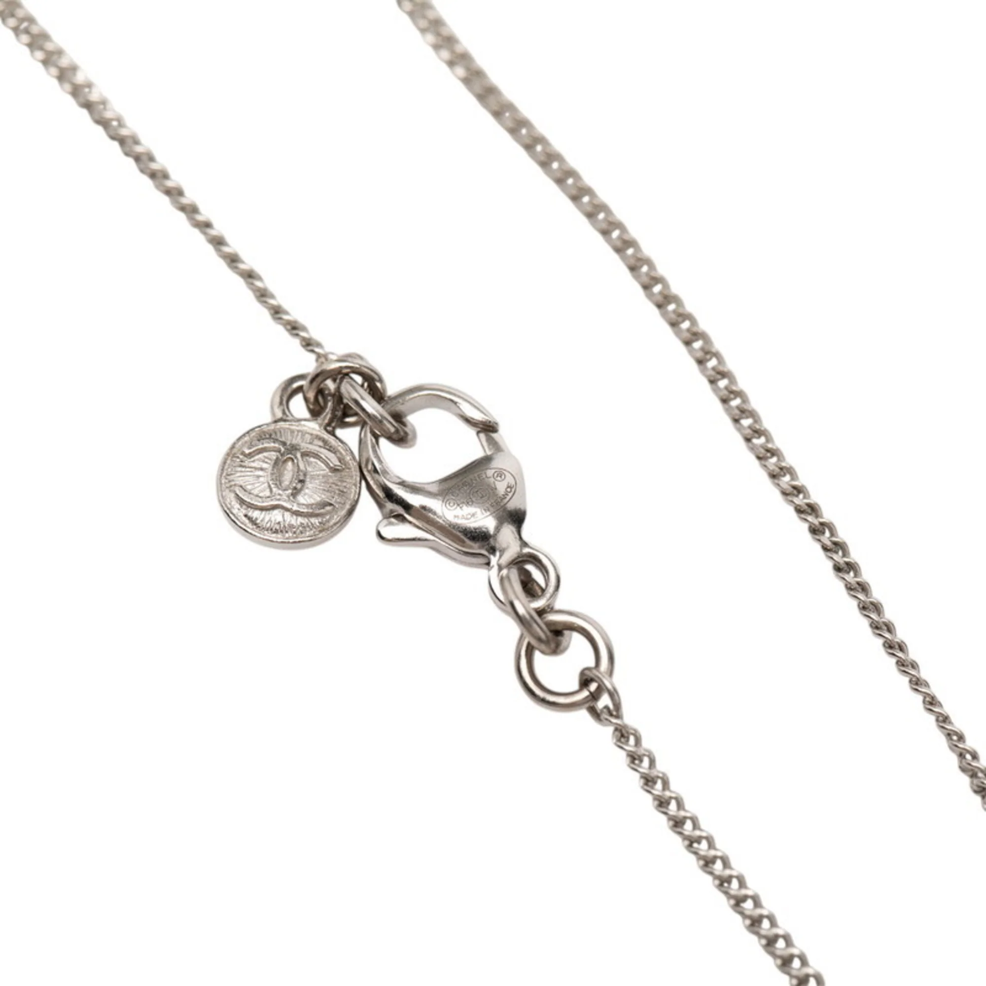 CC Logo Star Pendant Necklace Silver-Tone Metal - Image 5