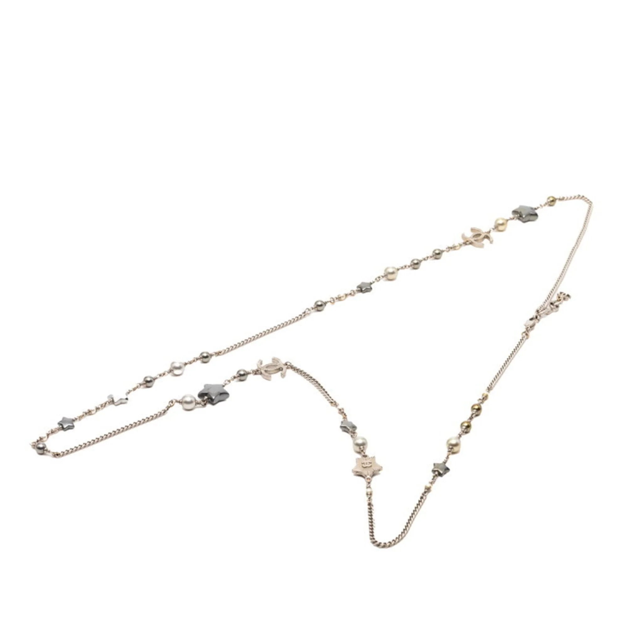 CC Logo Star Pendant Necklace Silver-Tone Metal