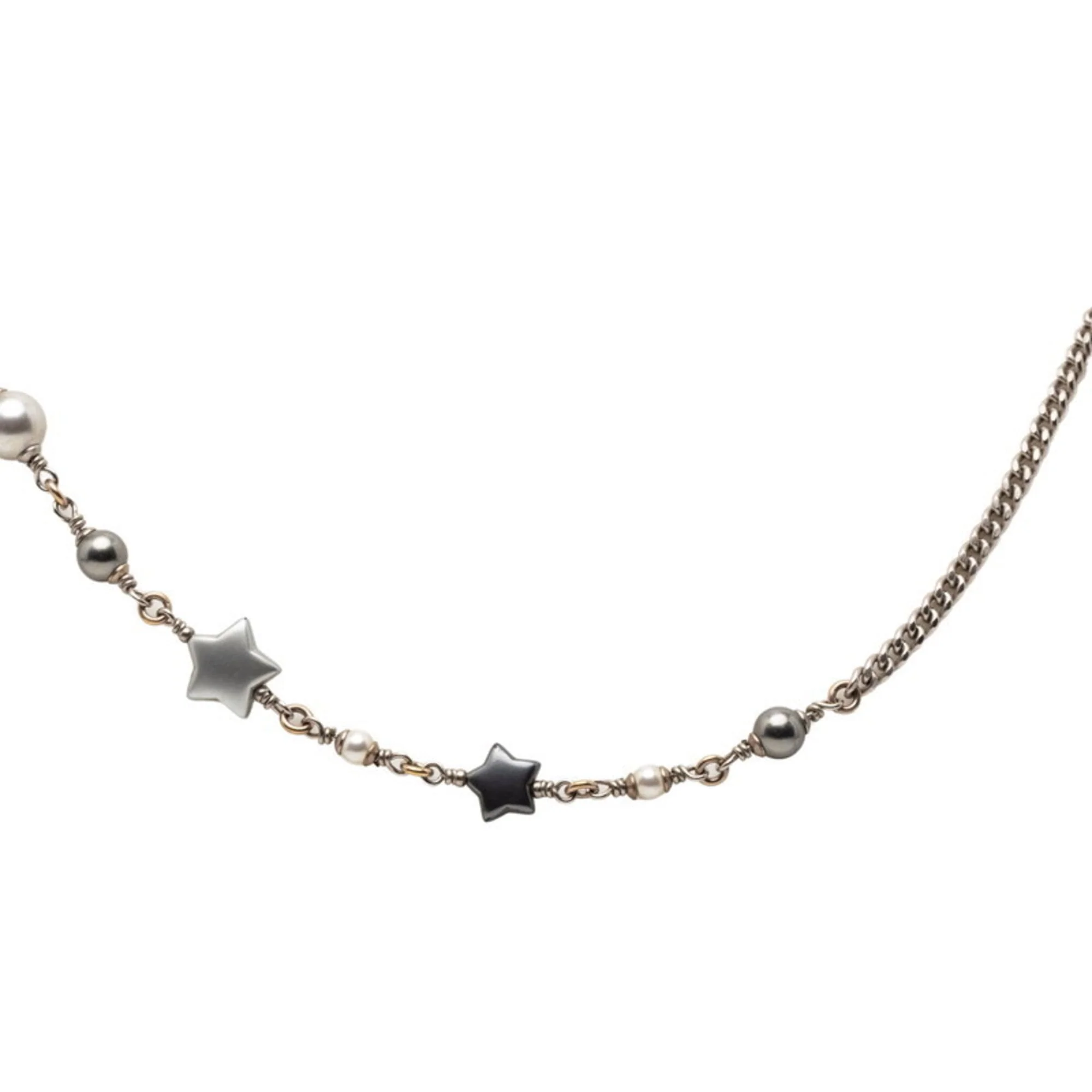 CC Logo Star Pendant Necklace Silver-Tone Metal - Image 2