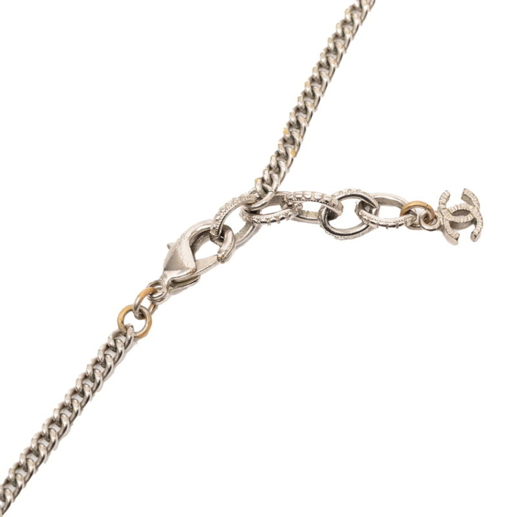 CC Logo Star Pendant Necklace Silver-Tone Metal - Image 3
