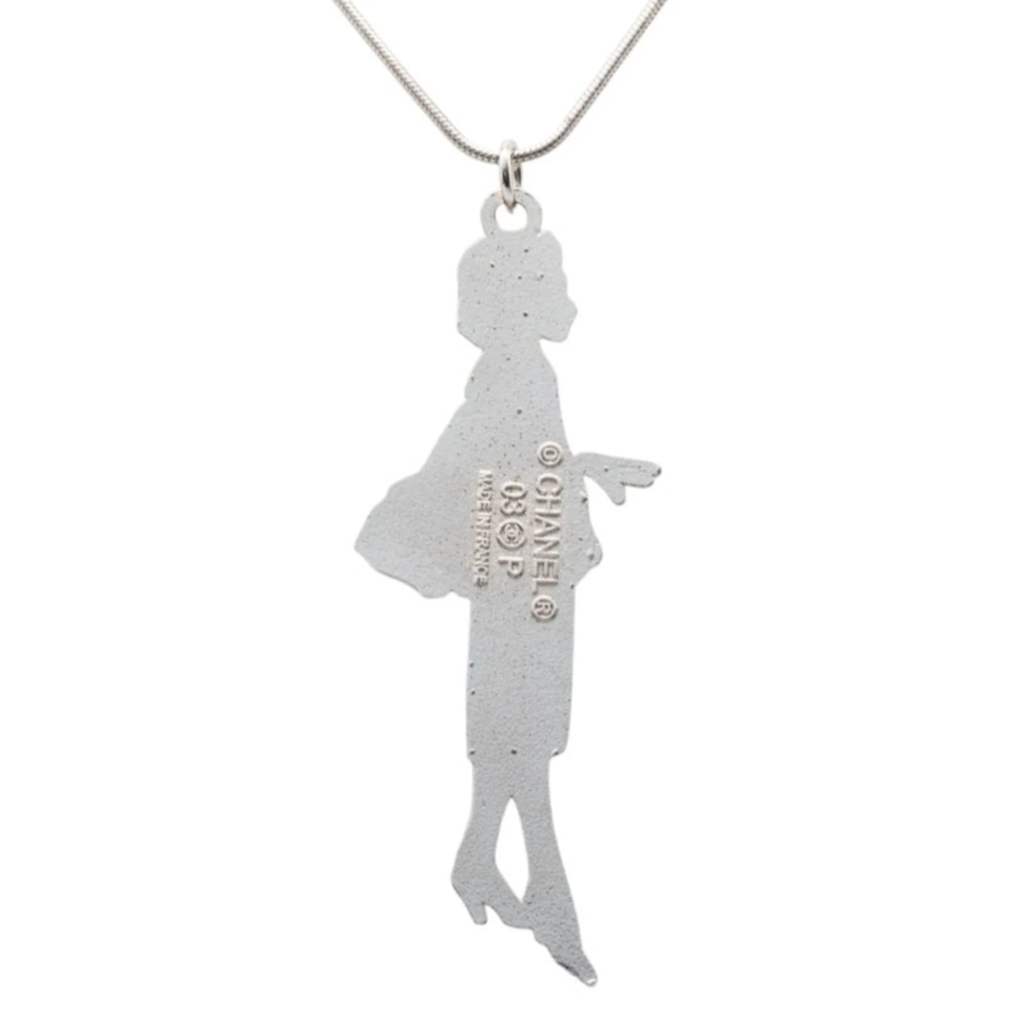 Mademoiselle Pendant Necklace Metal Black and Silver - Image 2