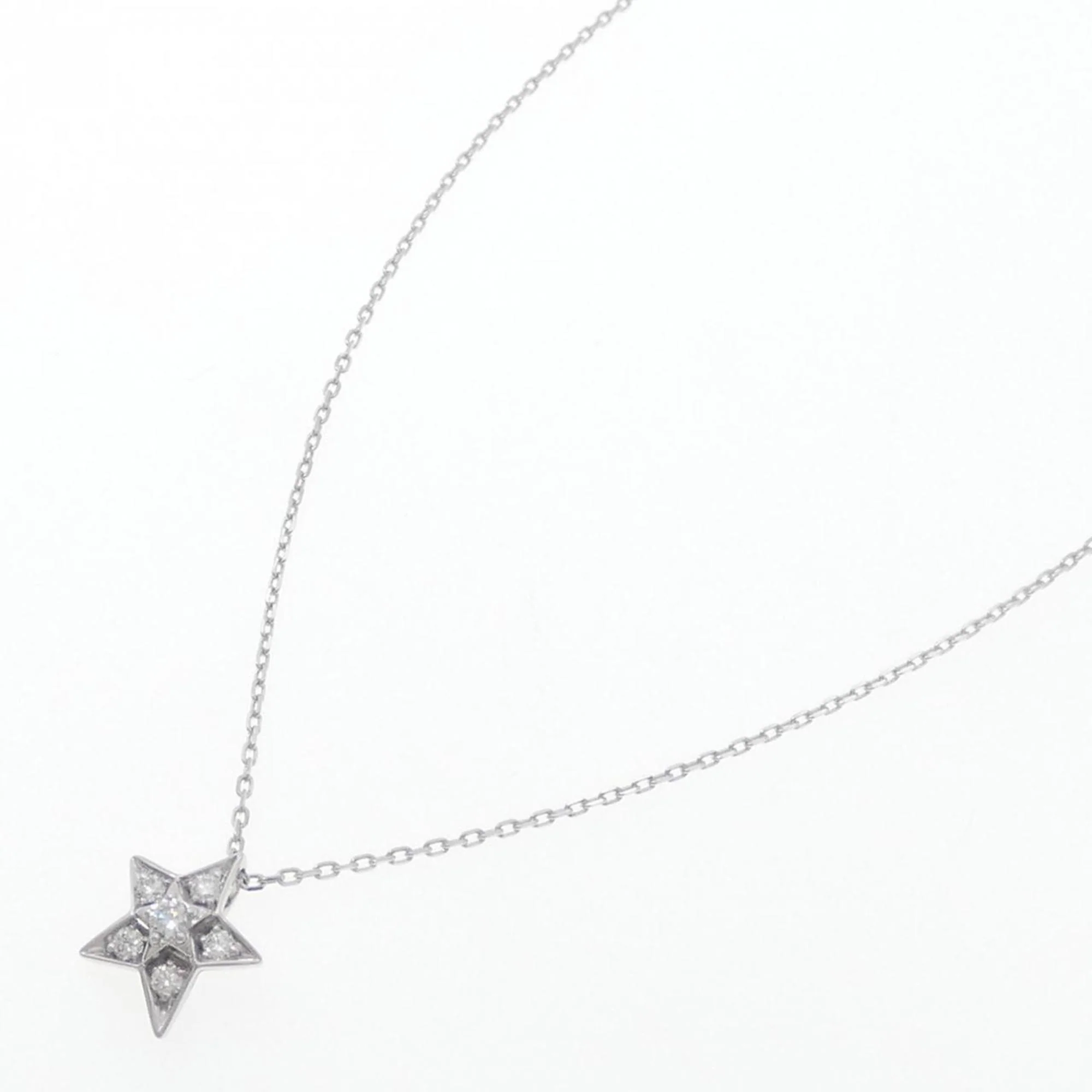 Pendant Necklace 18K White Gold Small with Diamond - Image 2