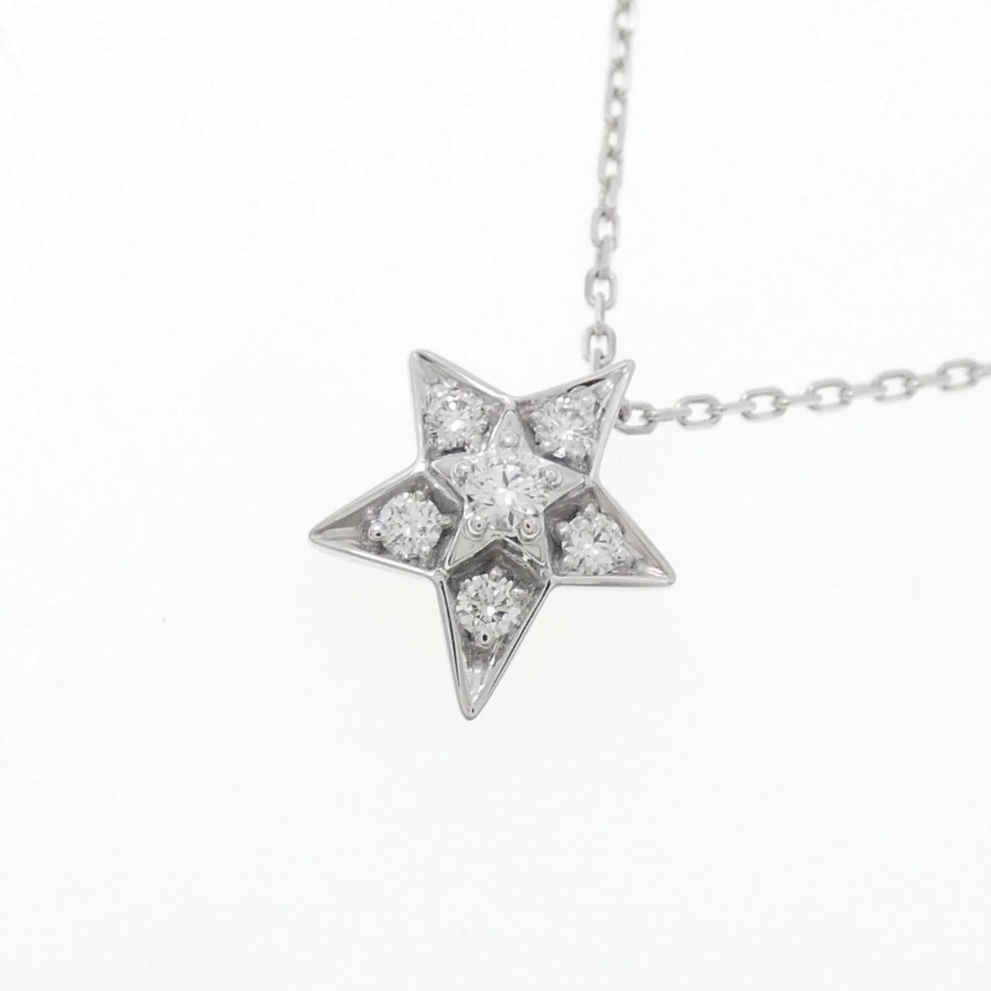 Pendant Necklace 18K White Gold Small with Diamond - Image 3