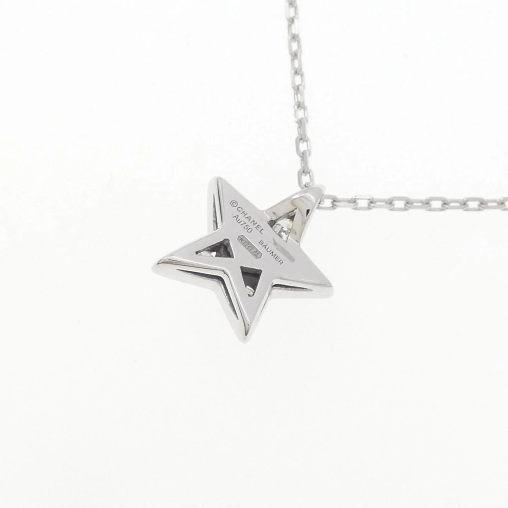 Pendant Necklace 18K White Gold Small with Diamond - Image 4