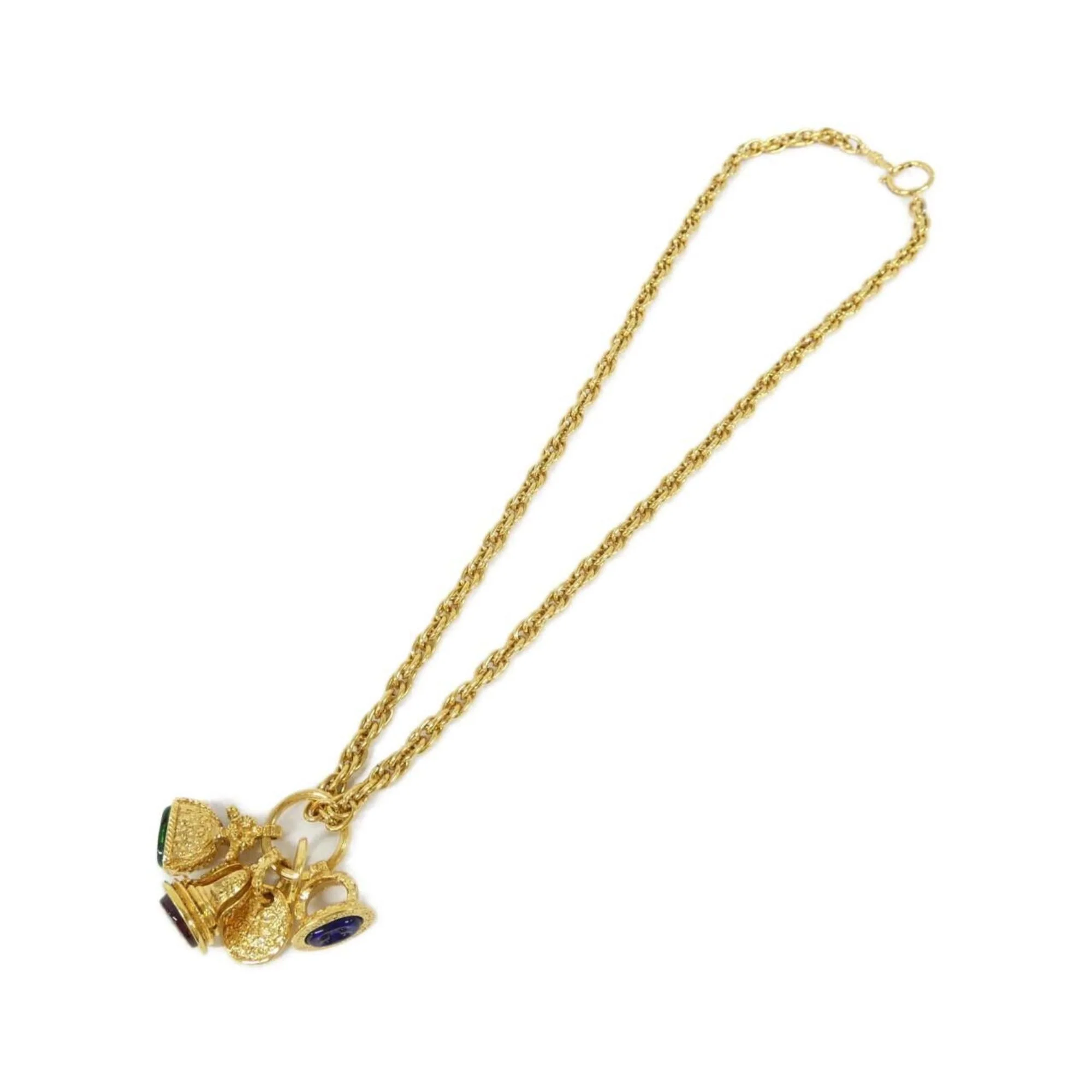 Pendant Necklace Blue Green Red Gold - Image 2