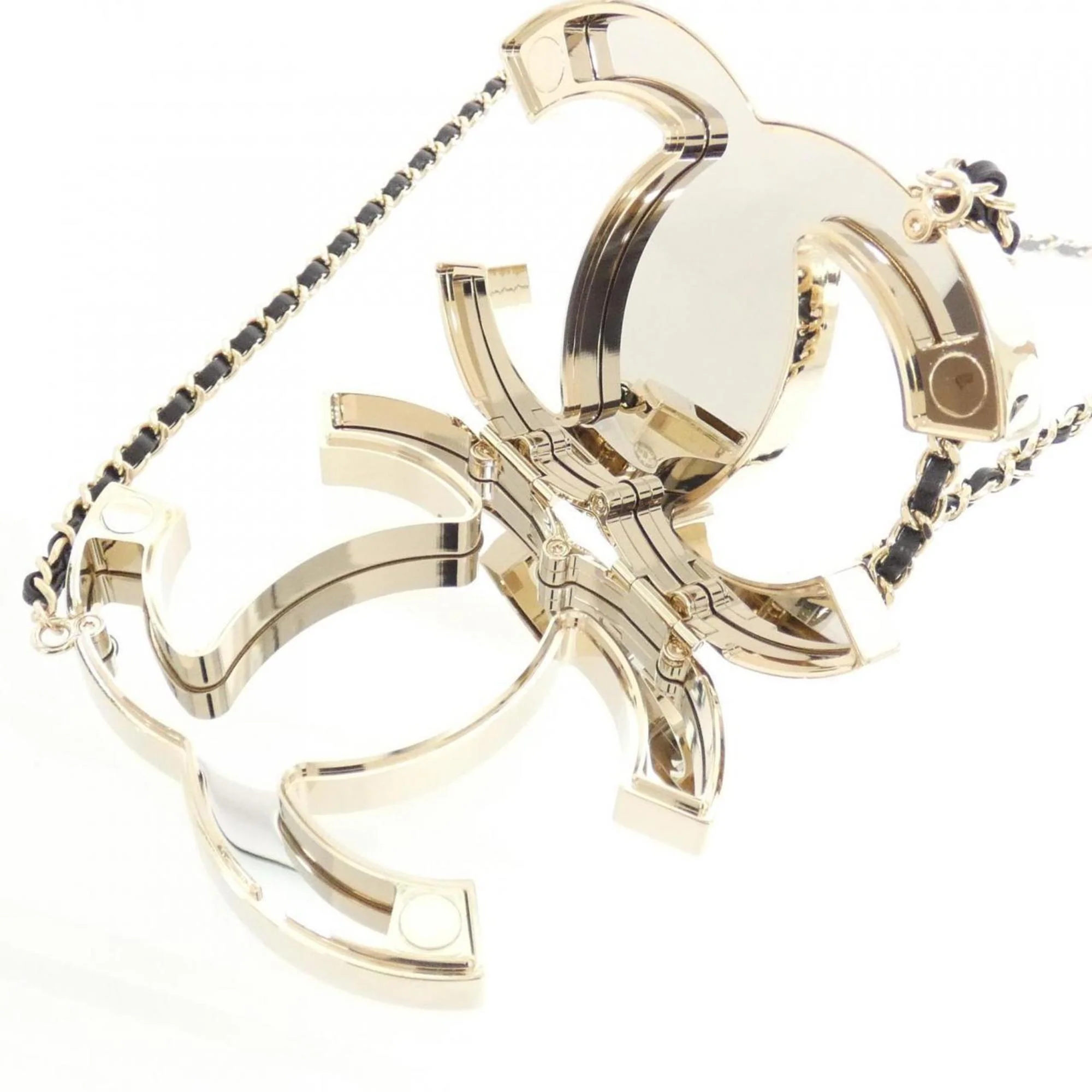 Pendant Necklace Leather Black and Gold - Image 6