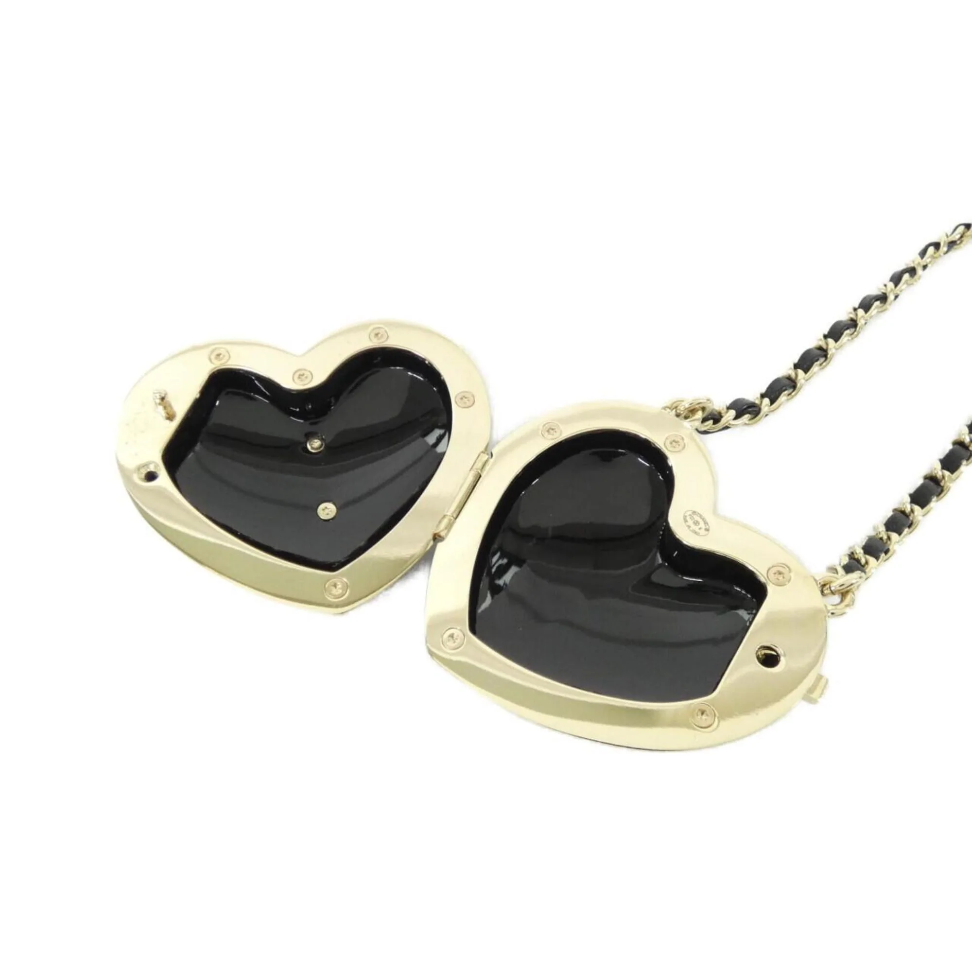 Pendant Necklace Leather Black and Gold - Image 4