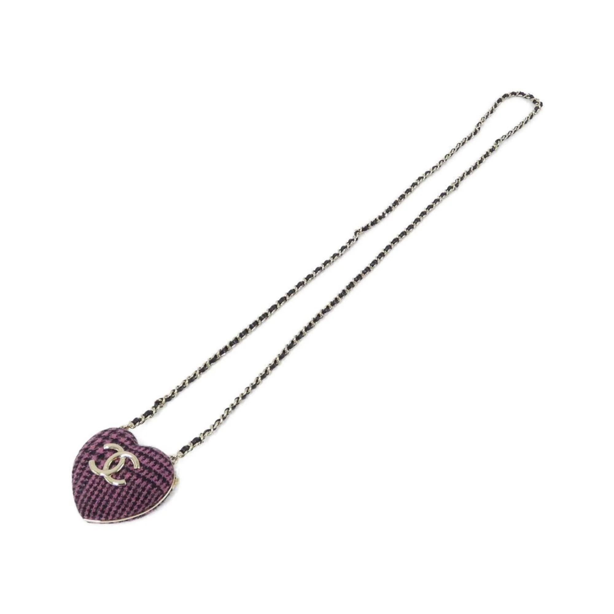Pendant Necklace Leather Black Gold Pink - Image 2