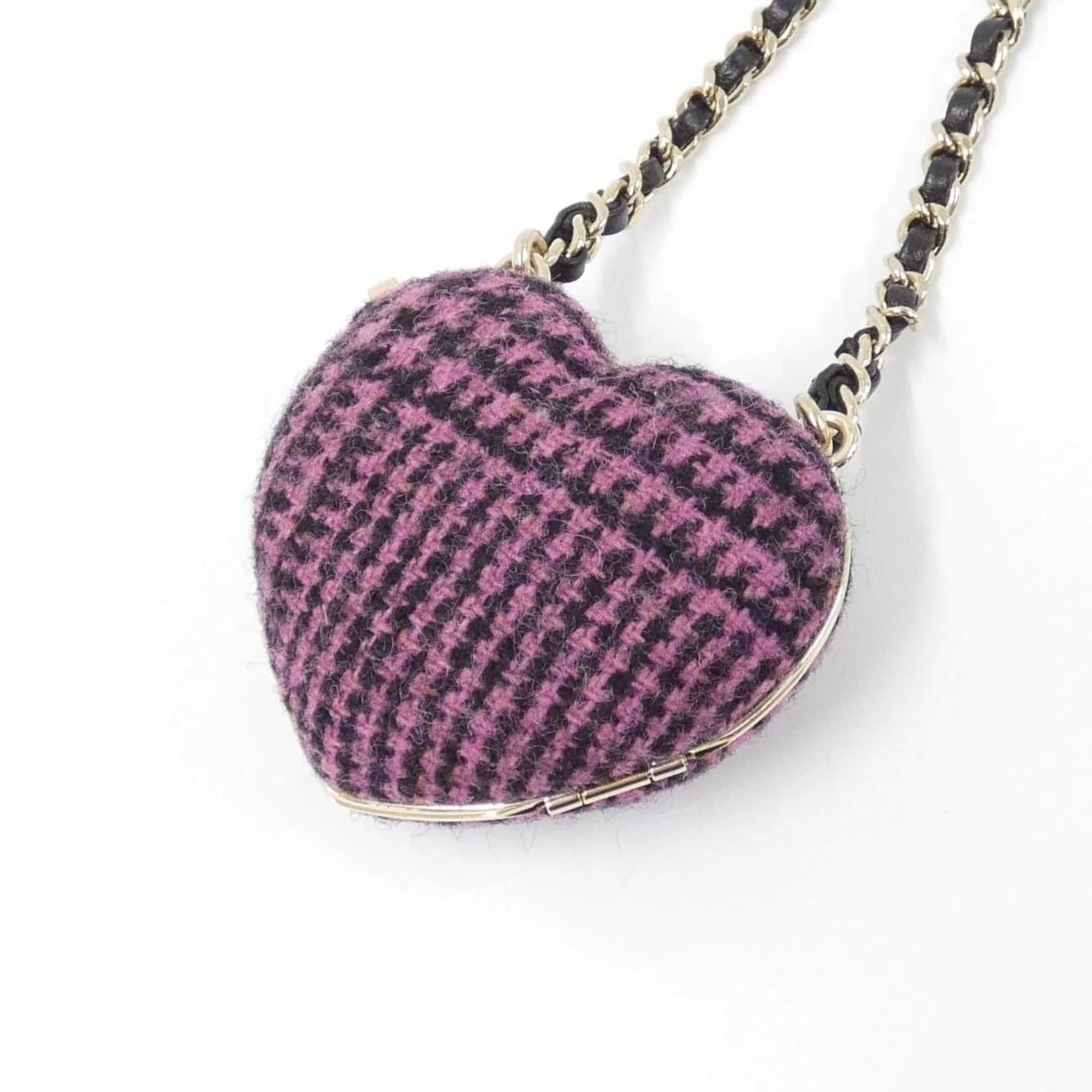 Pendant Necklace Leather Black Gold Pink - Image 4
