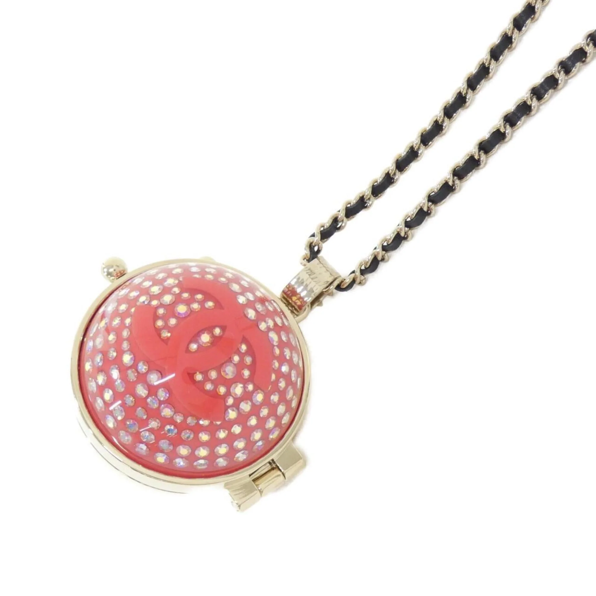 Pendant Necklace Leather Pink - Image 3