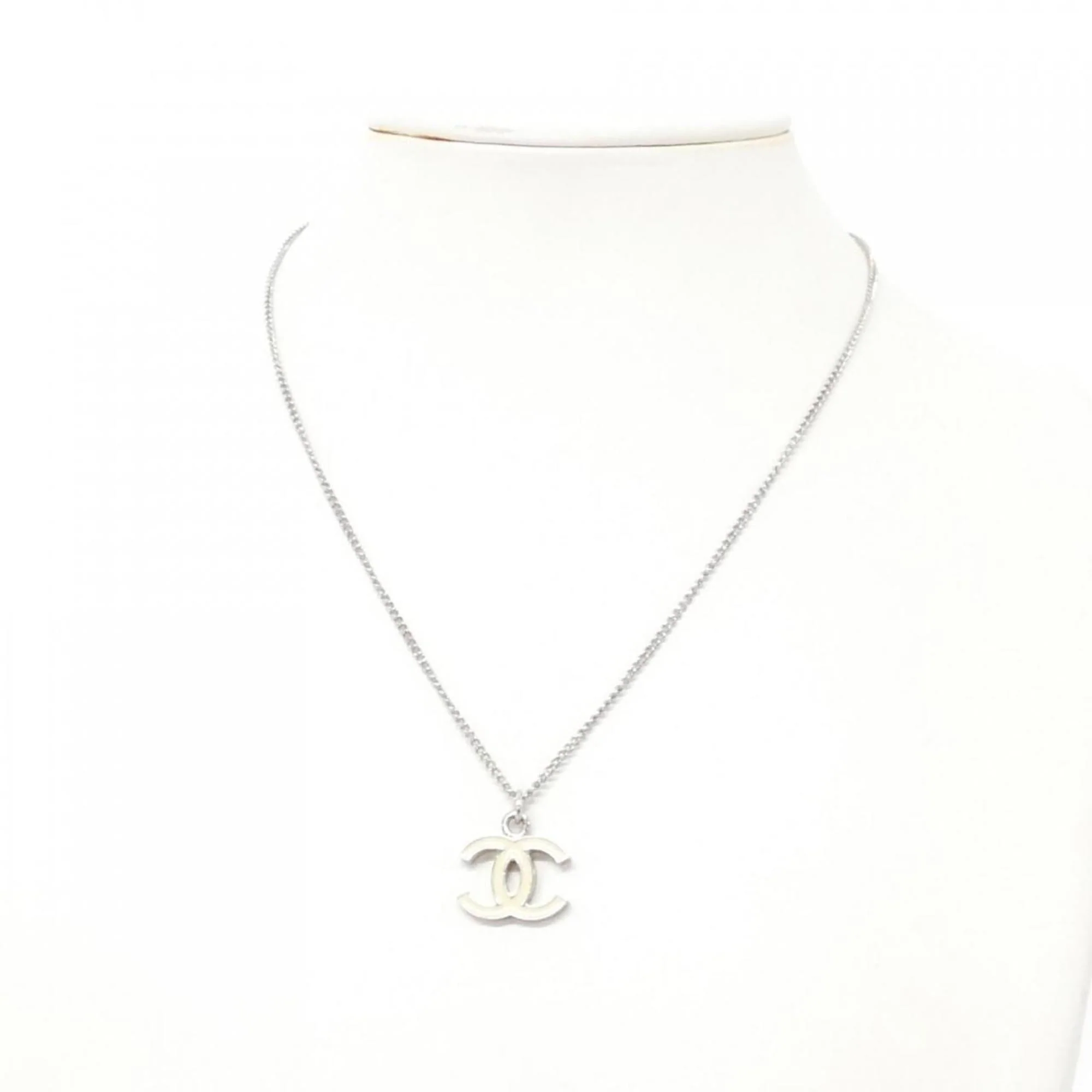 Pendant Necklace Metal Ivory Silver White - Image 6