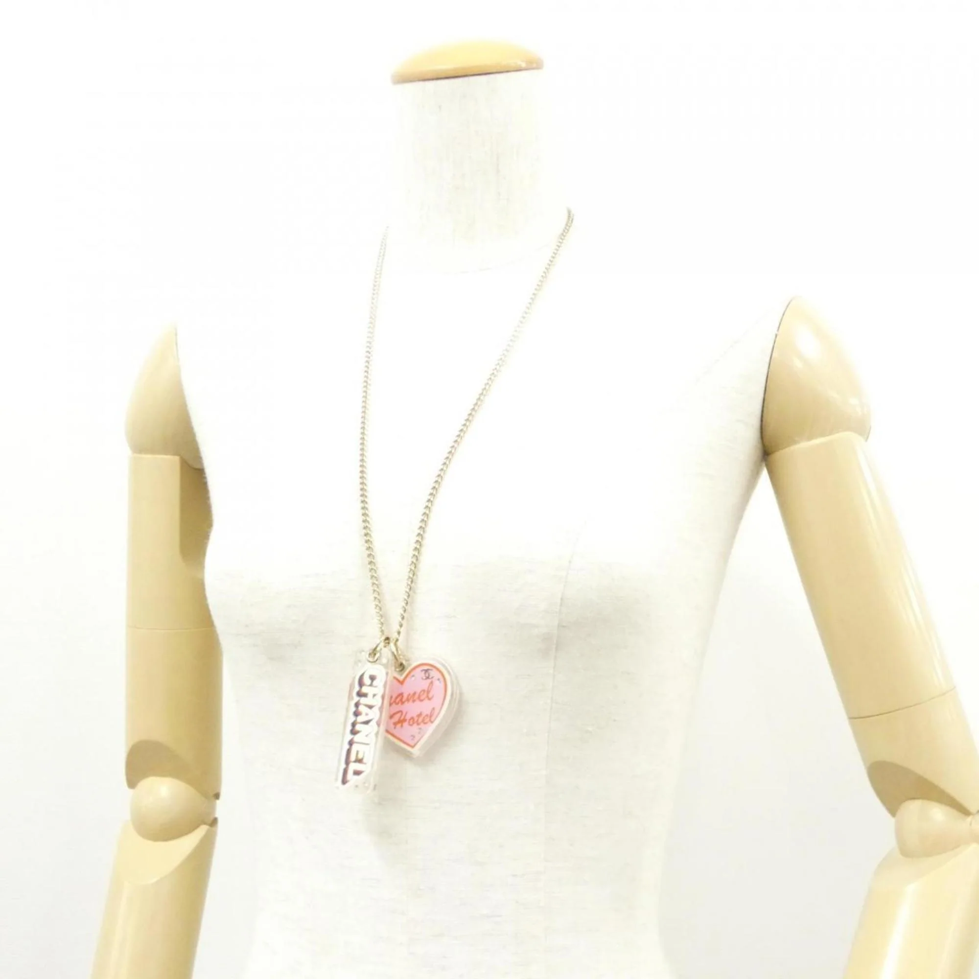 Pendant Necklace Metal Multi-Color Pink - Image 5
