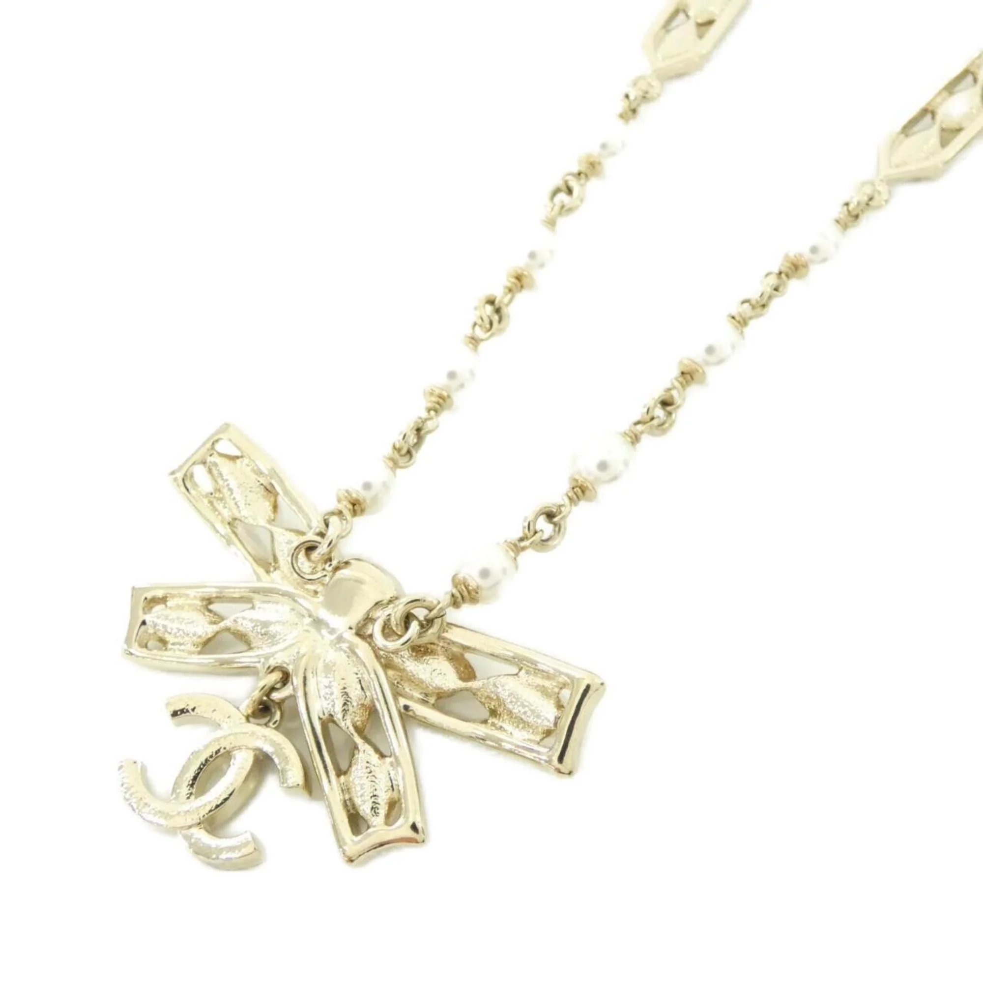 Pendant Necklace Metal with White Crystal - Image 3