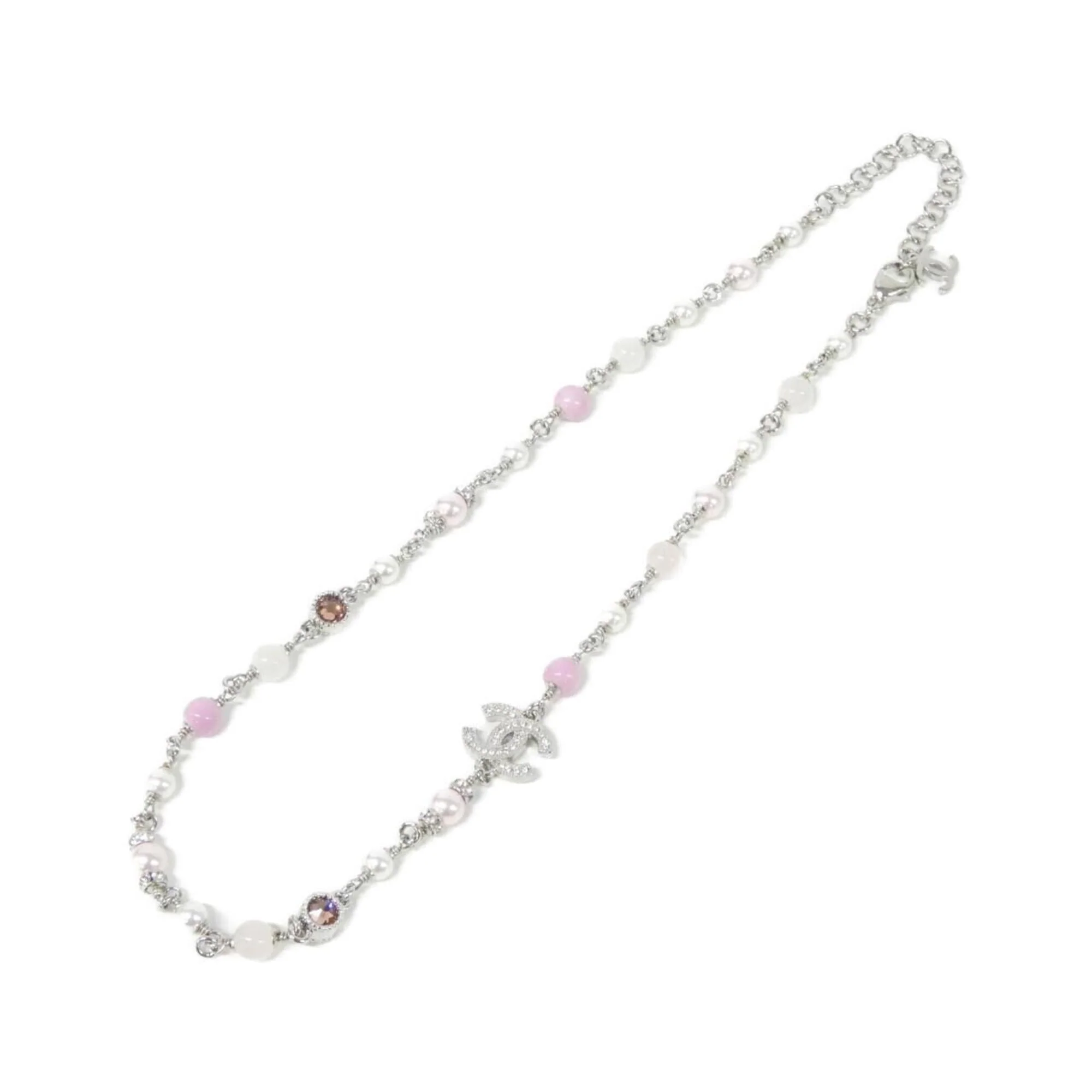Pendant Necklace with Artificial Pearl and Crystal - Image 2