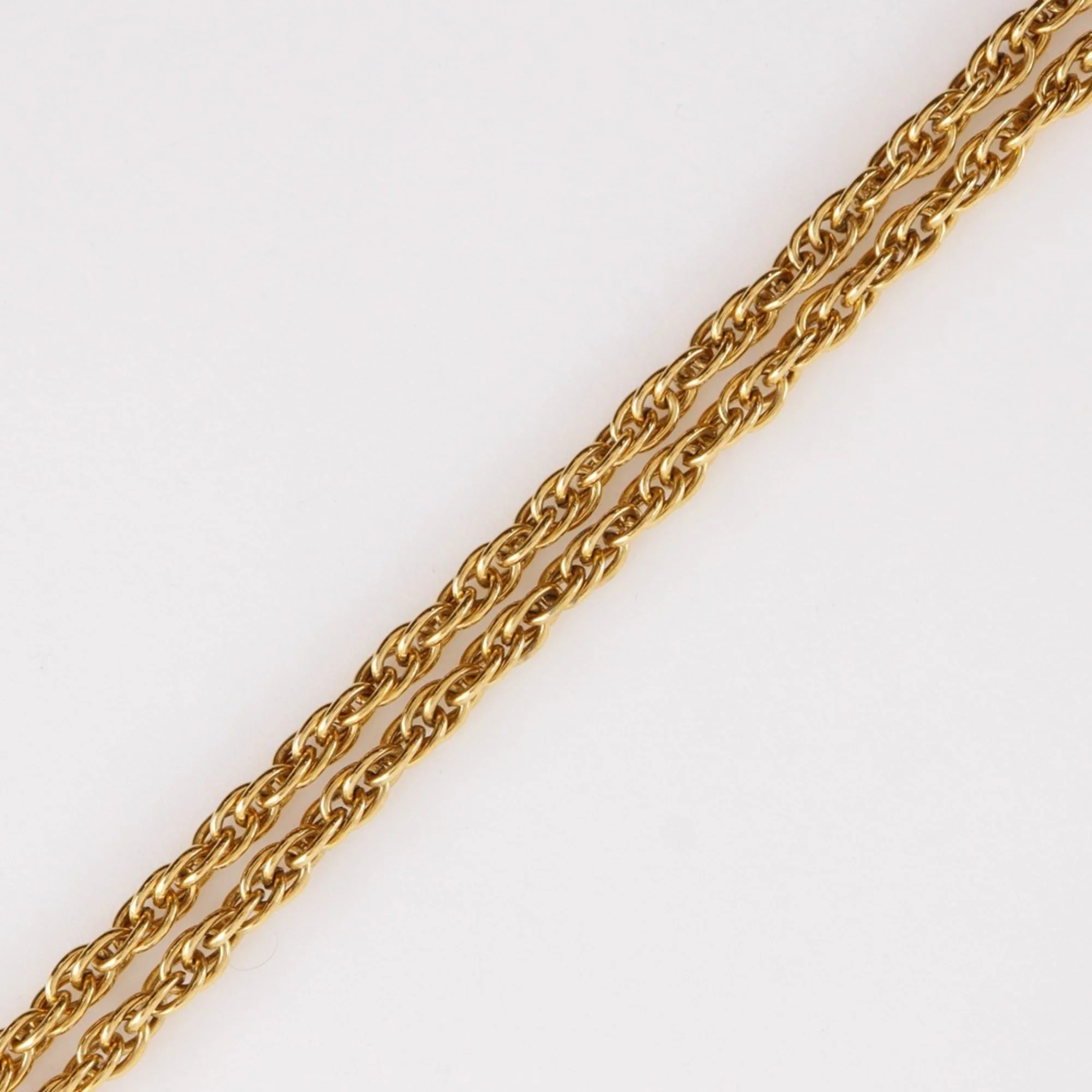 Vintage Loupe Pendant Necklace Double Strand Metal - Image 4