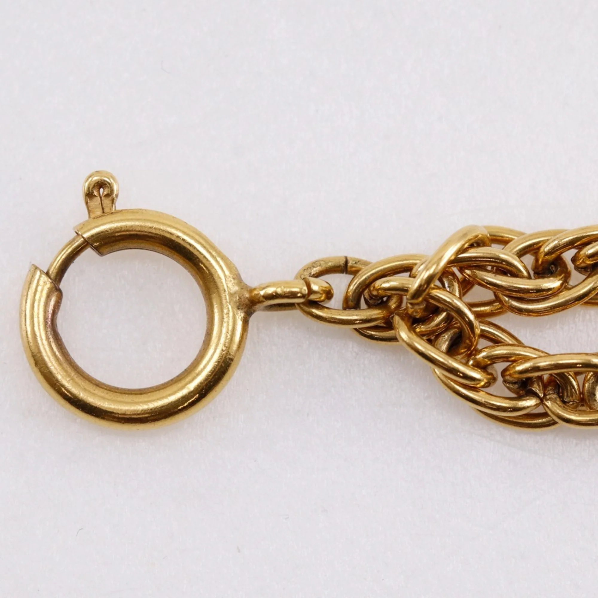 Vintage Loupe Pendant Necklace Double Strand Metal - Image 7