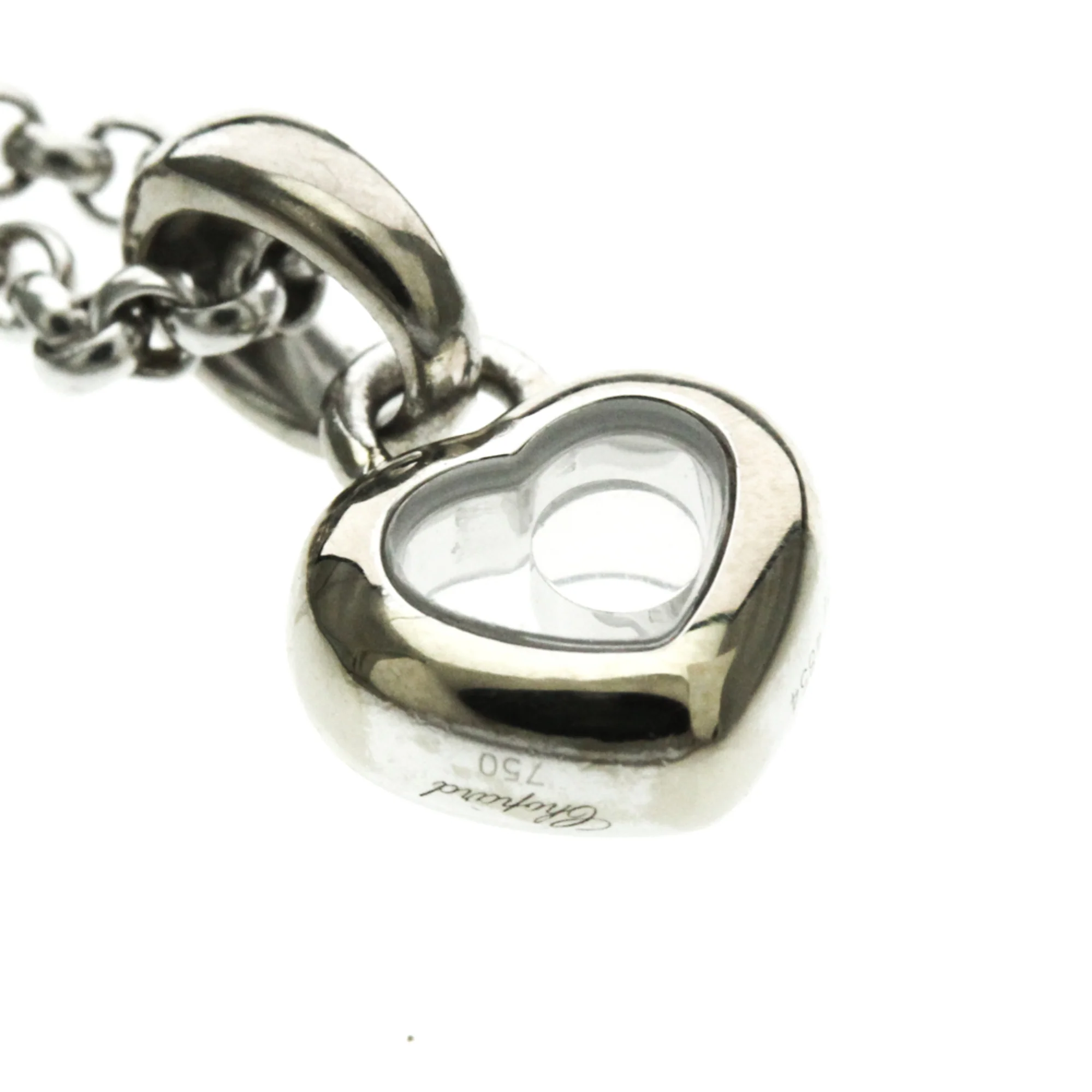 Happy Pendant Necklace 18K White Gold with Diamond - Image 8