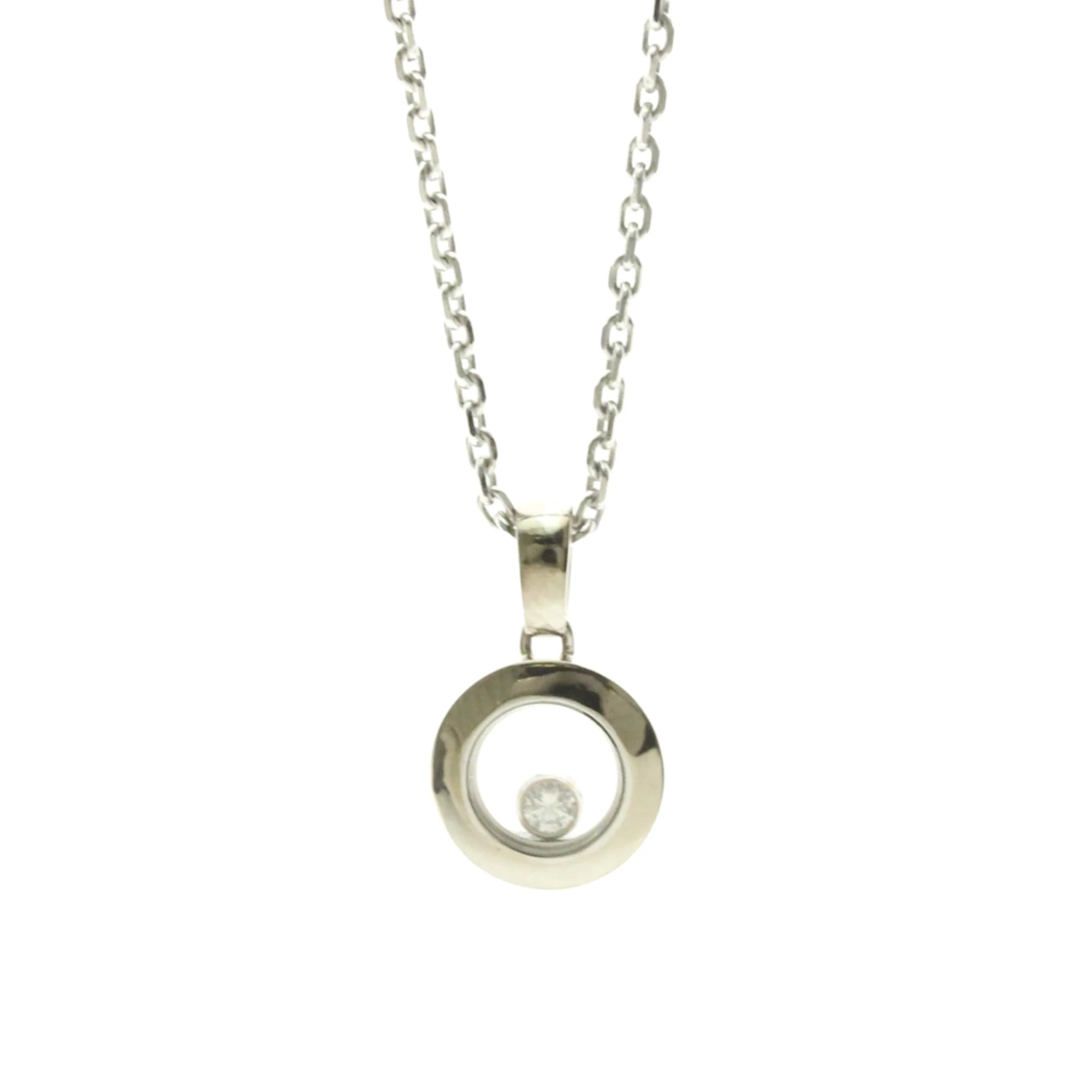 Pendant Necklace 18K White Gold with Diamond