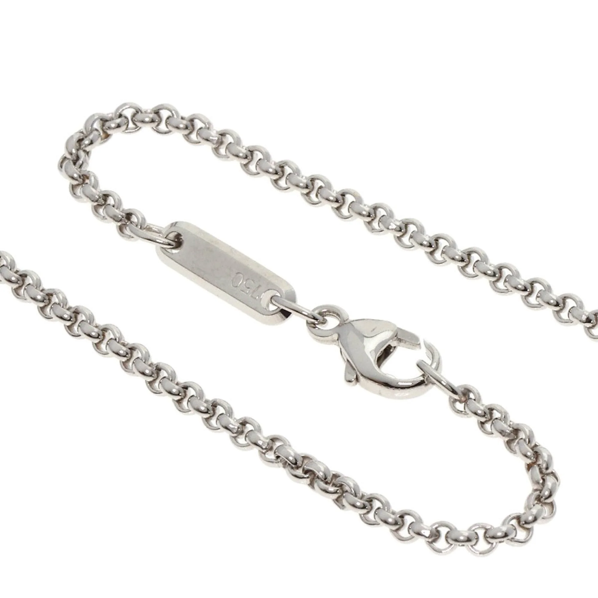 Pendant Necklace 18K White Gold with Diamond and Sapphire - Image 3