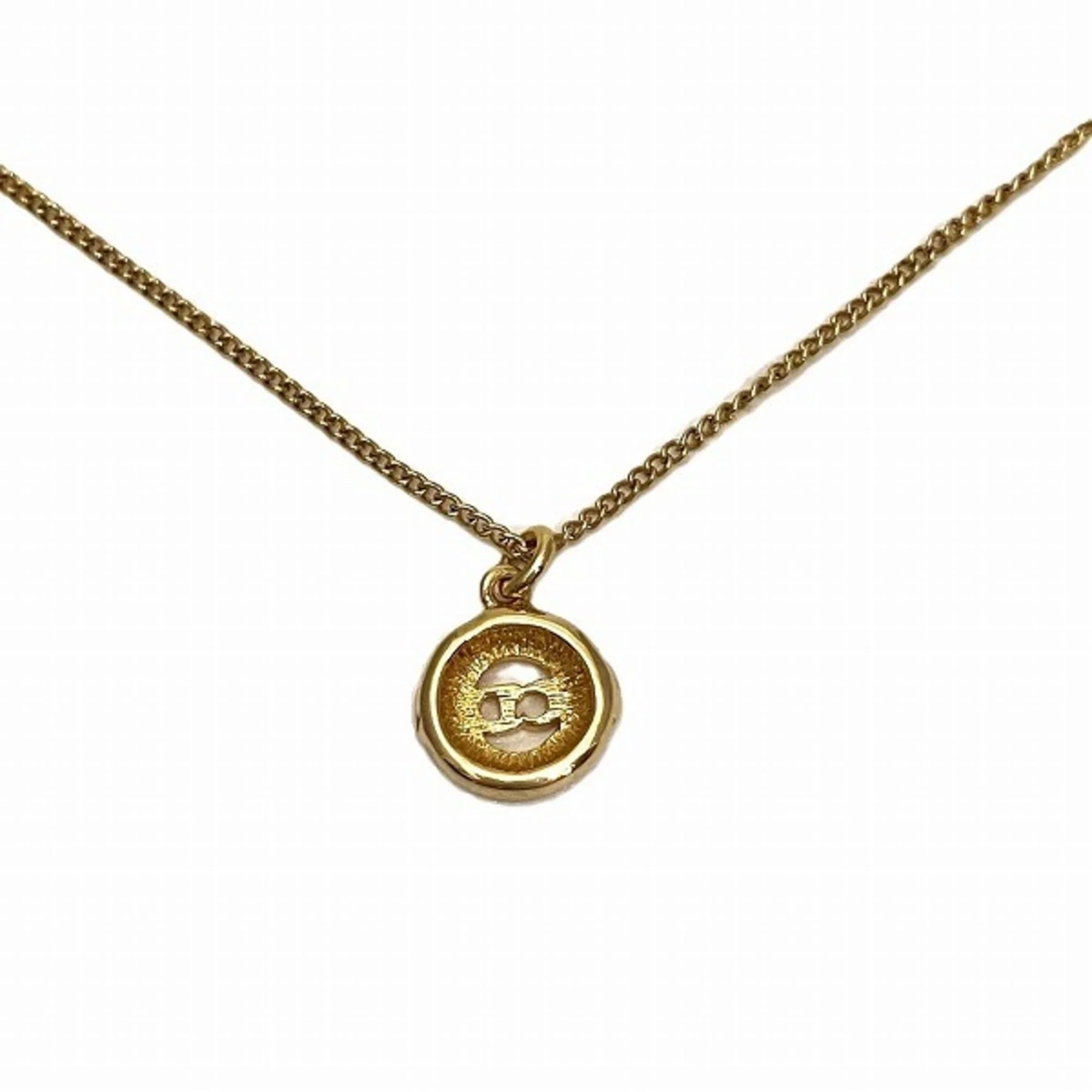 CD Circle Pendant Necklace Gold - Image 4